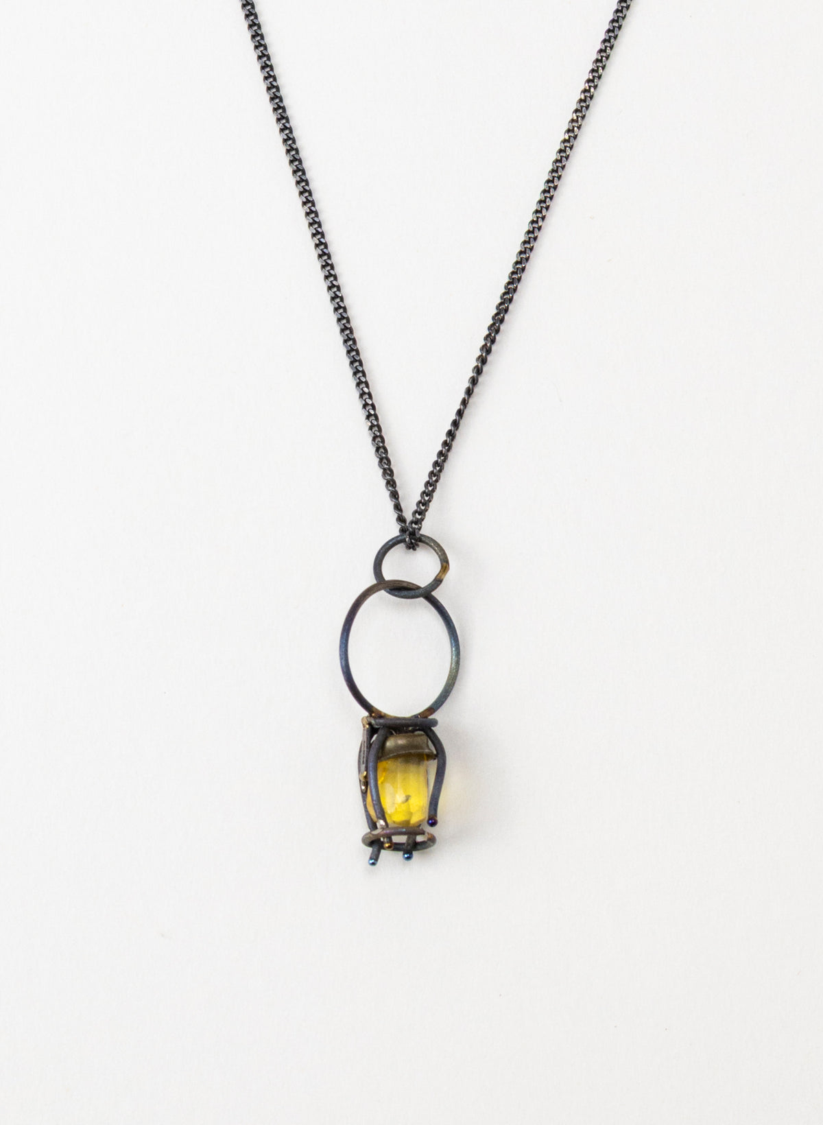 Amber & Titanium Necklace