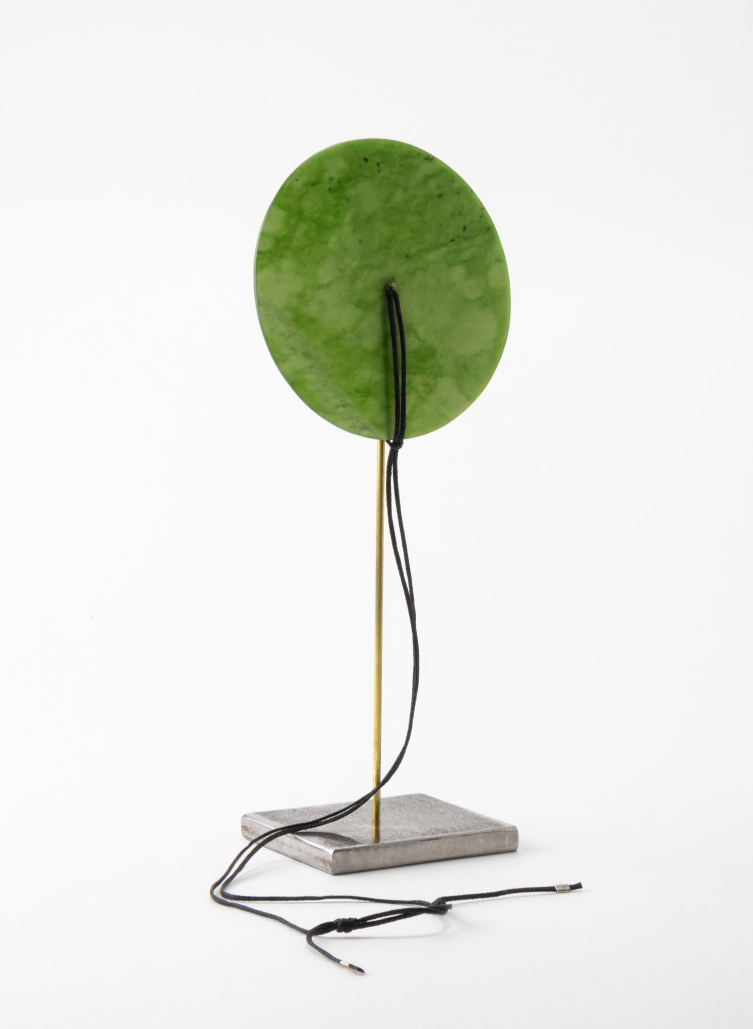 Round Disc NZ Pounamu Necklace with Stand