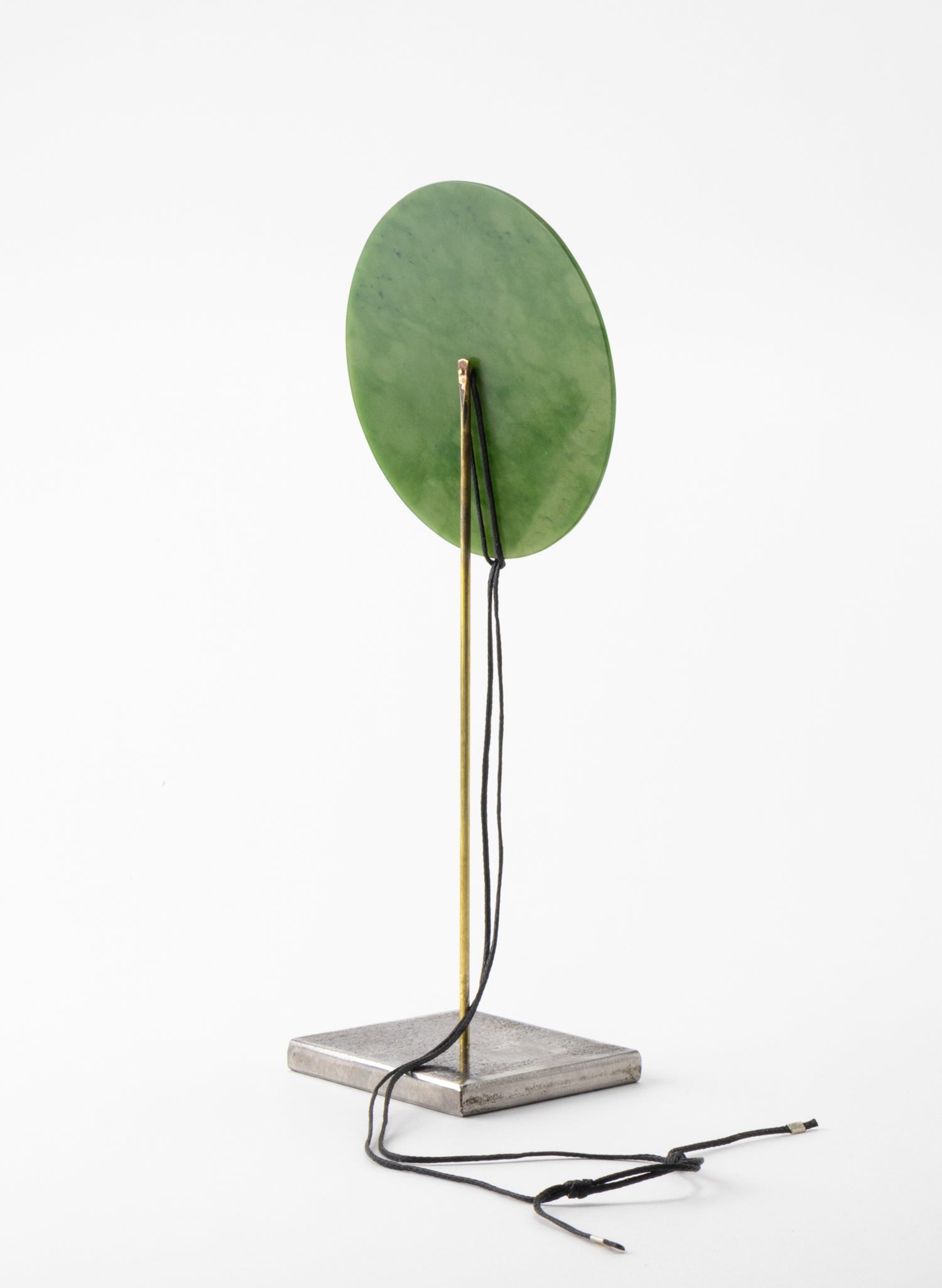 Round Disc NZ Pounamu Necklace with Stand