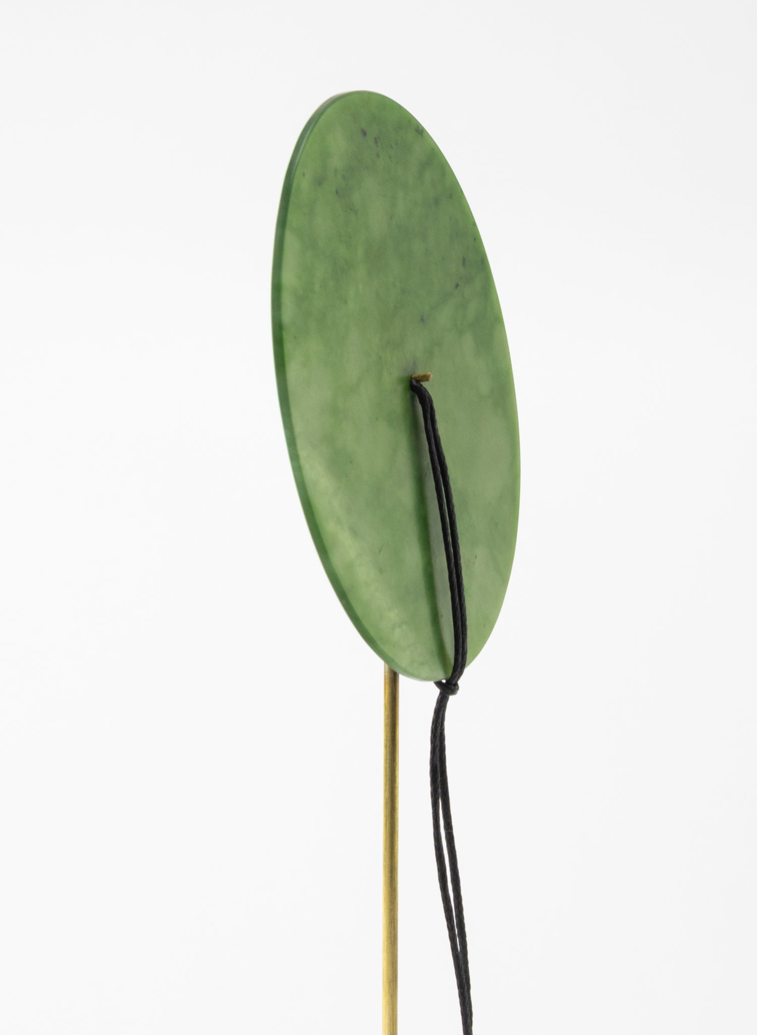 Round Disc NZ Pounamu Necklace with Stand