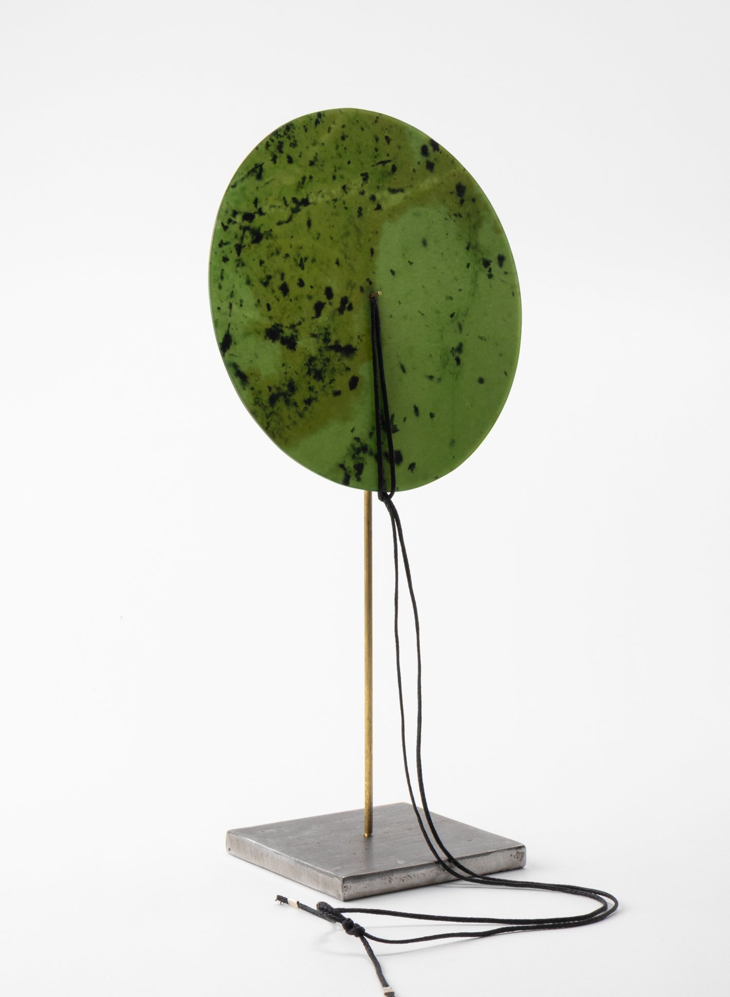 Round Disc NZ Pounamu Necklace with Stand