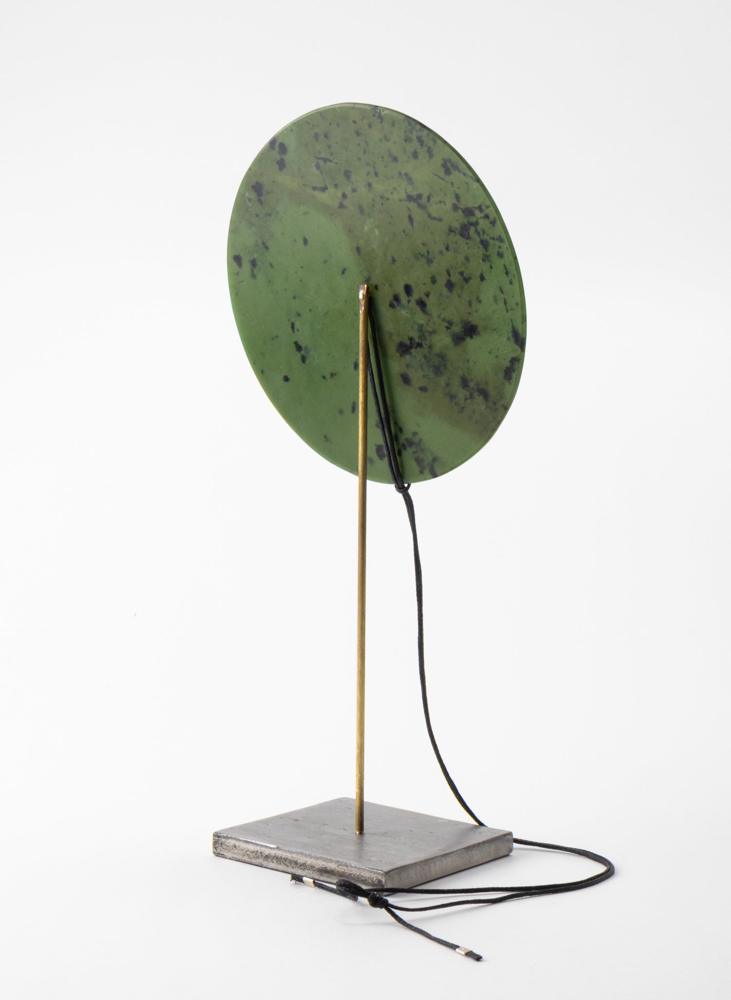 Round Disc NZ Pounamu Necklace with Stand