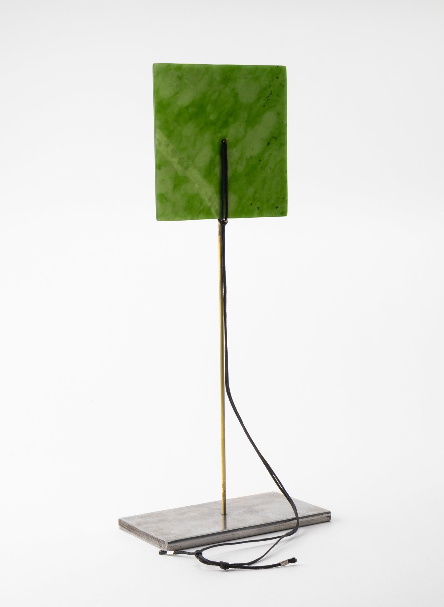 Square Disc NZ Pounamu Necklace with Stand