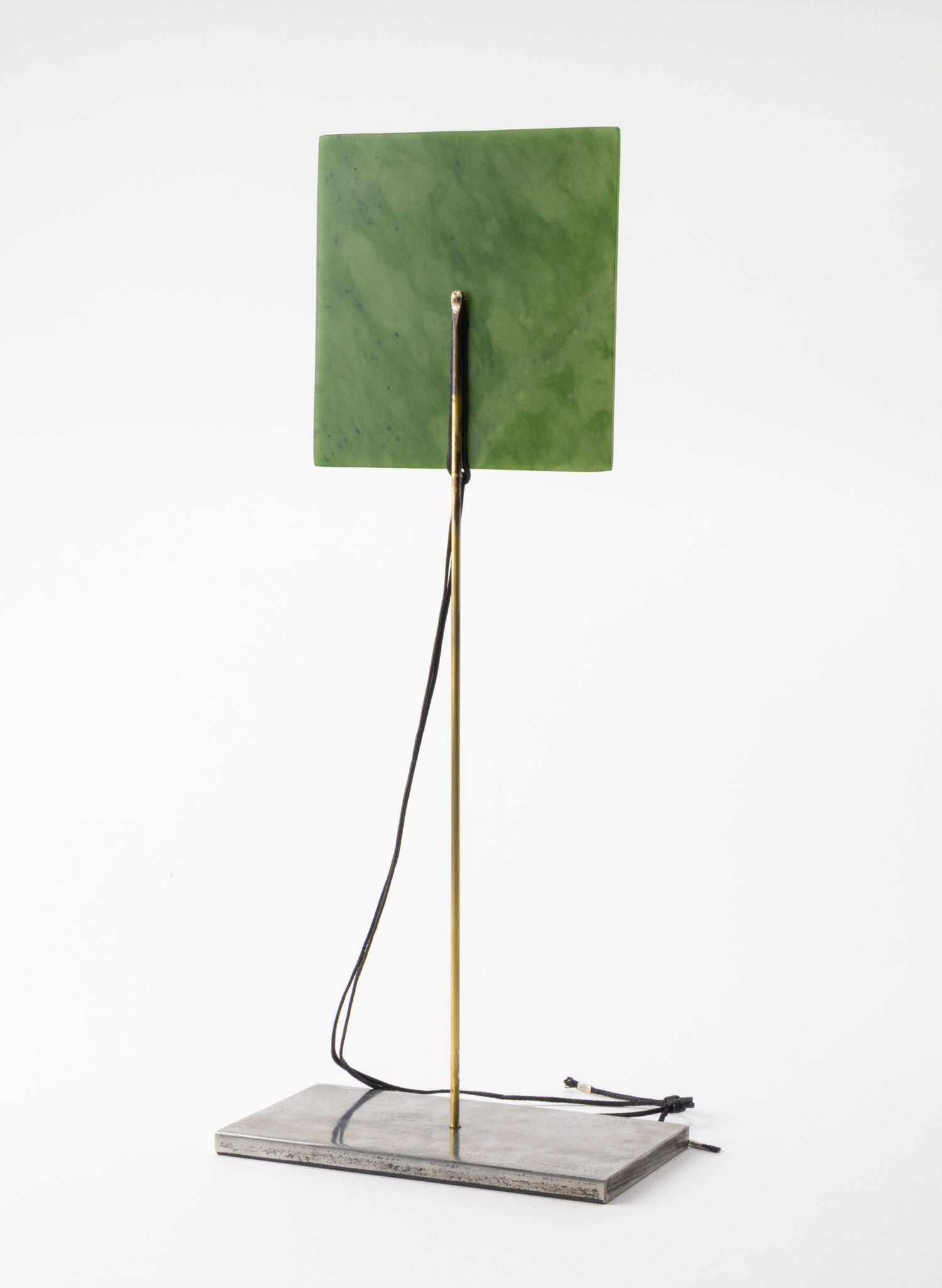 Square Disc NZ Pounamu Necklace with Stand