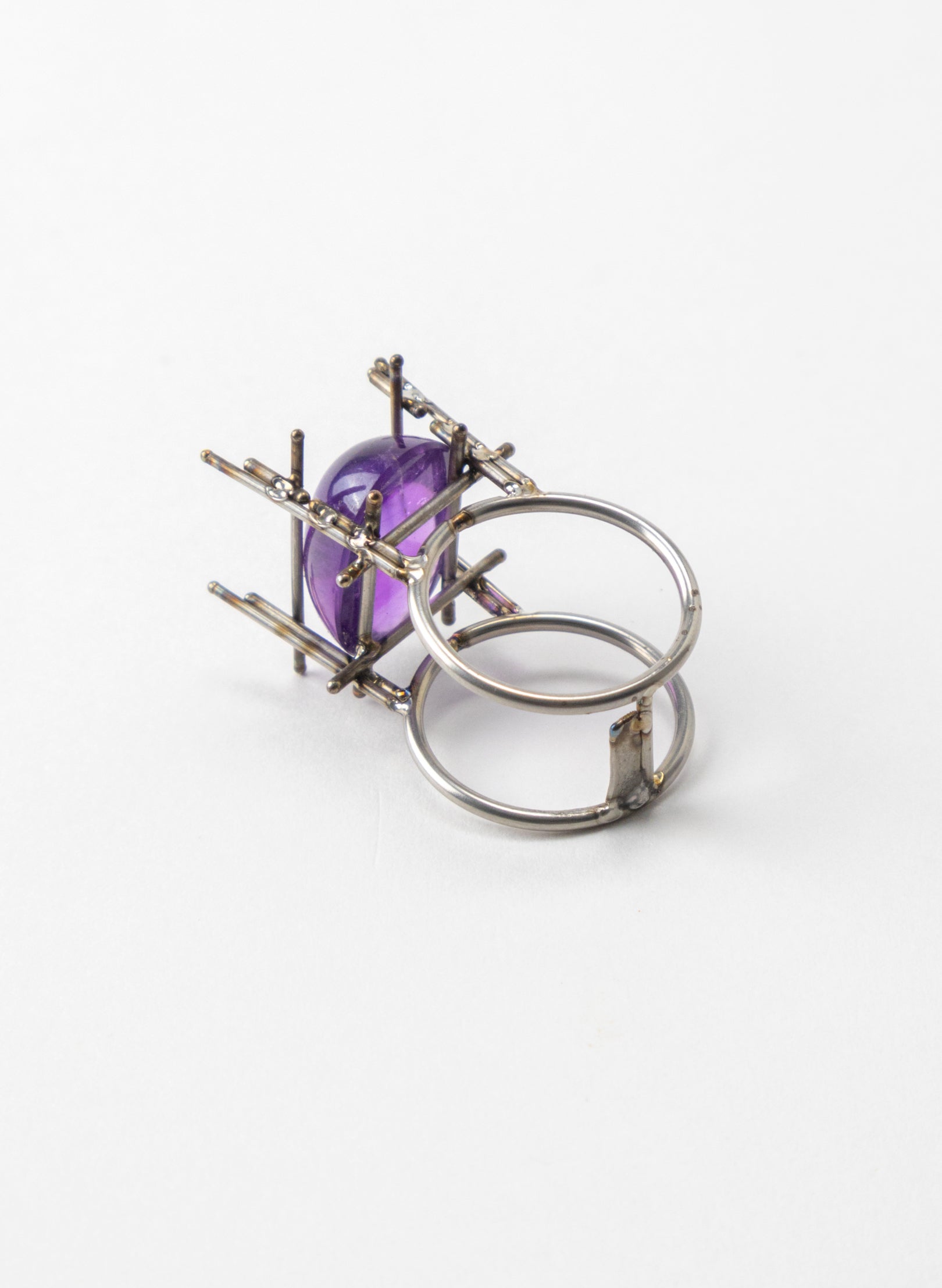 Amethyst Stainless Steel Ring
