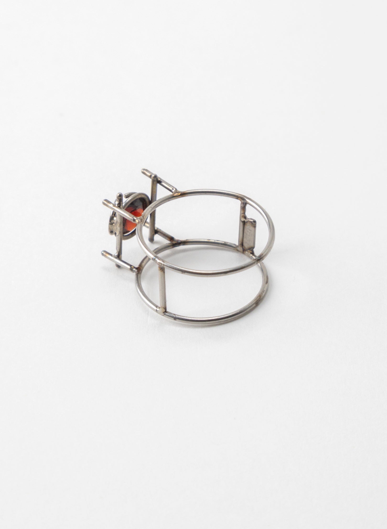 Garnet Stainless Steel Ring