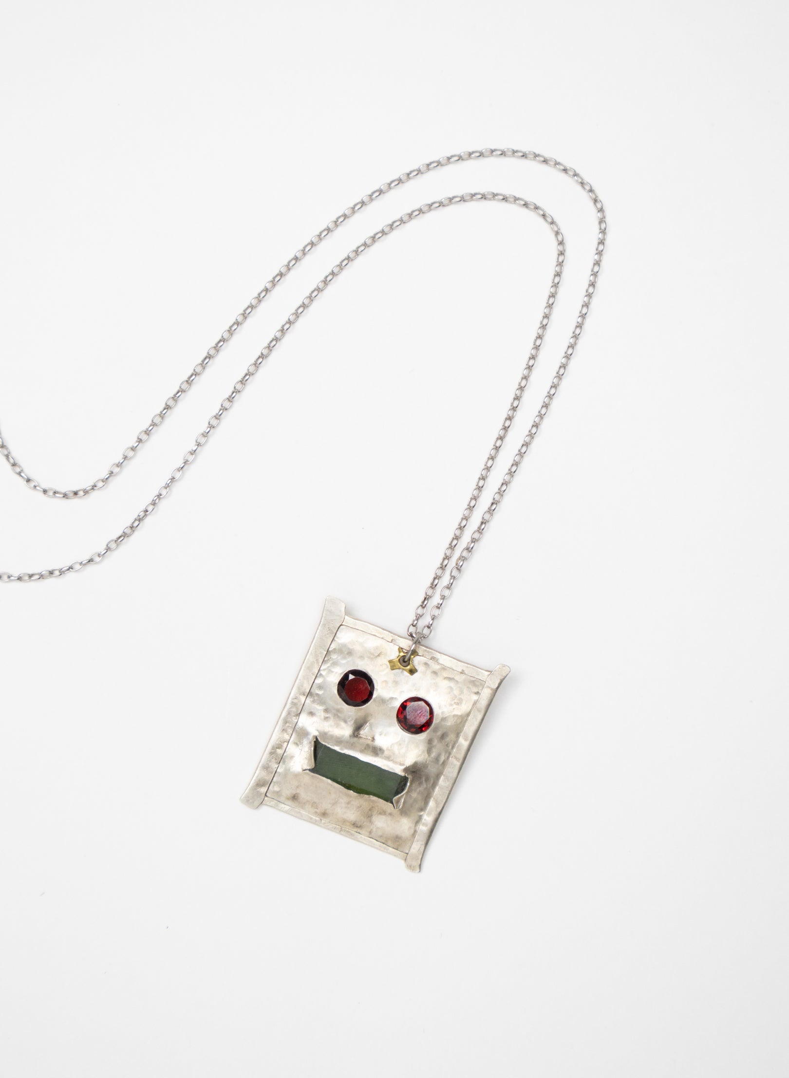 Garnet and NZ Pounamu Necklace