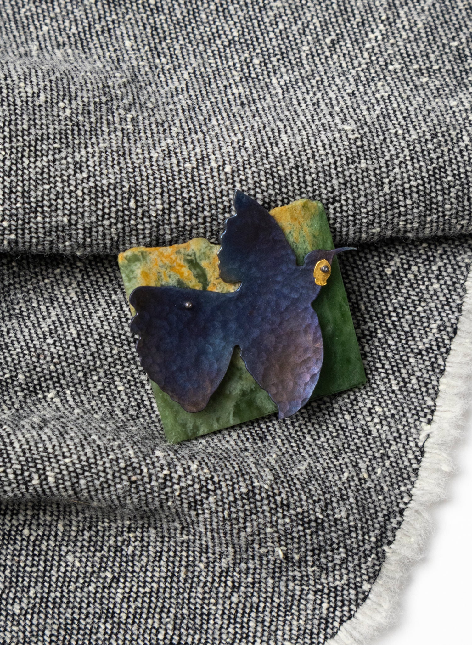 Pounamu, Titanium, Stainless Steel Brooch