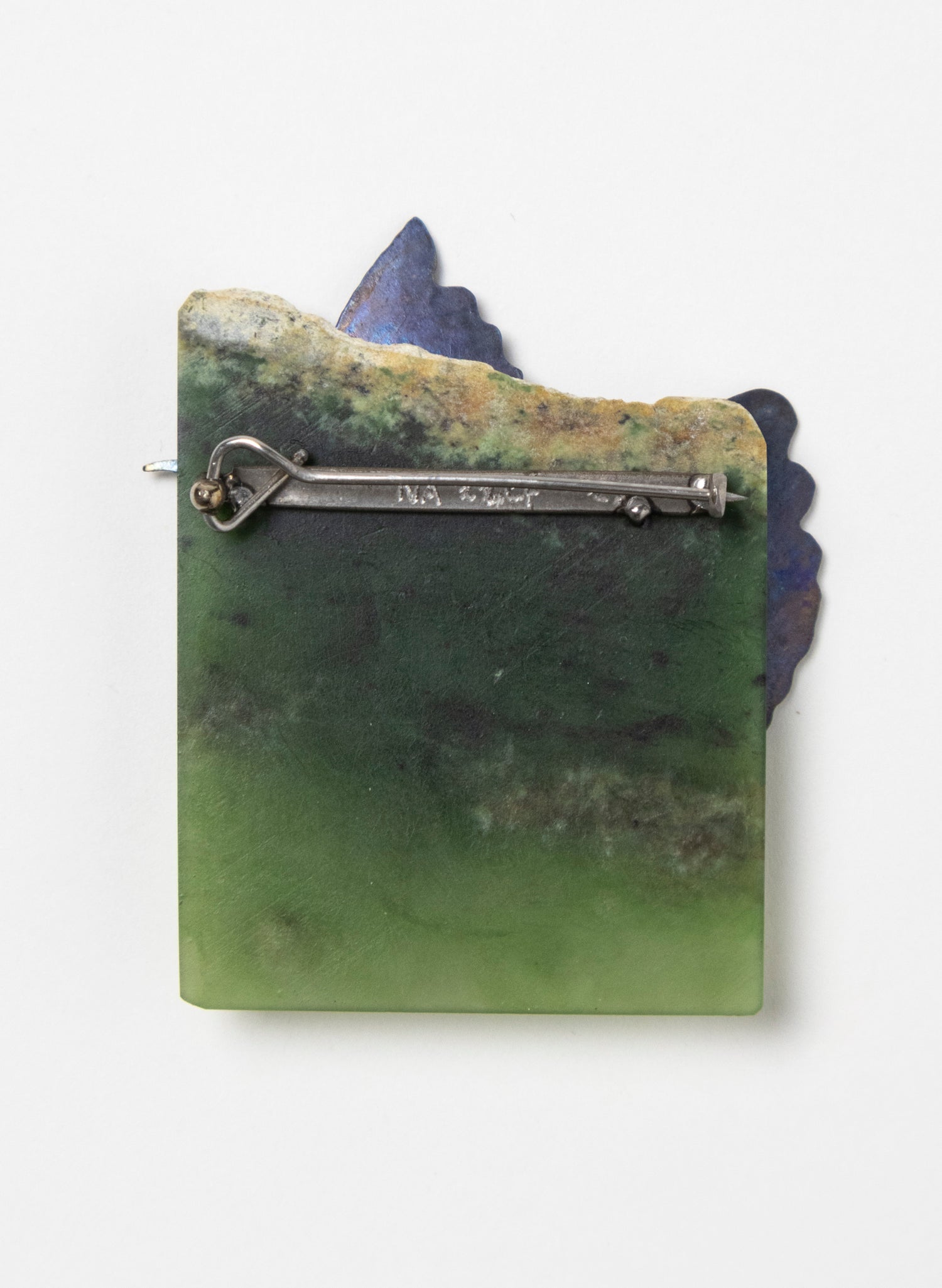 Pounamu, Titanium, Stainless Steel Brooch