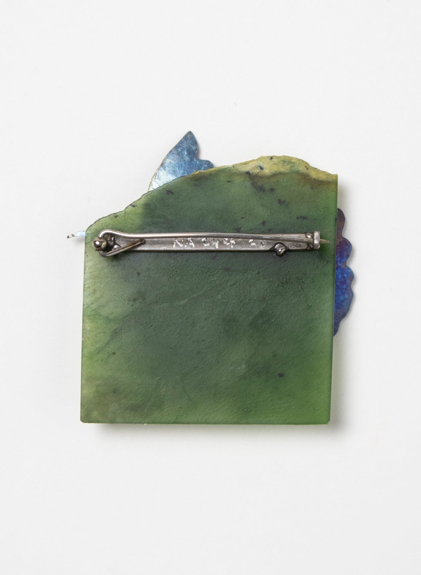Pounamu, Titanium, Stainless Steel Brooch