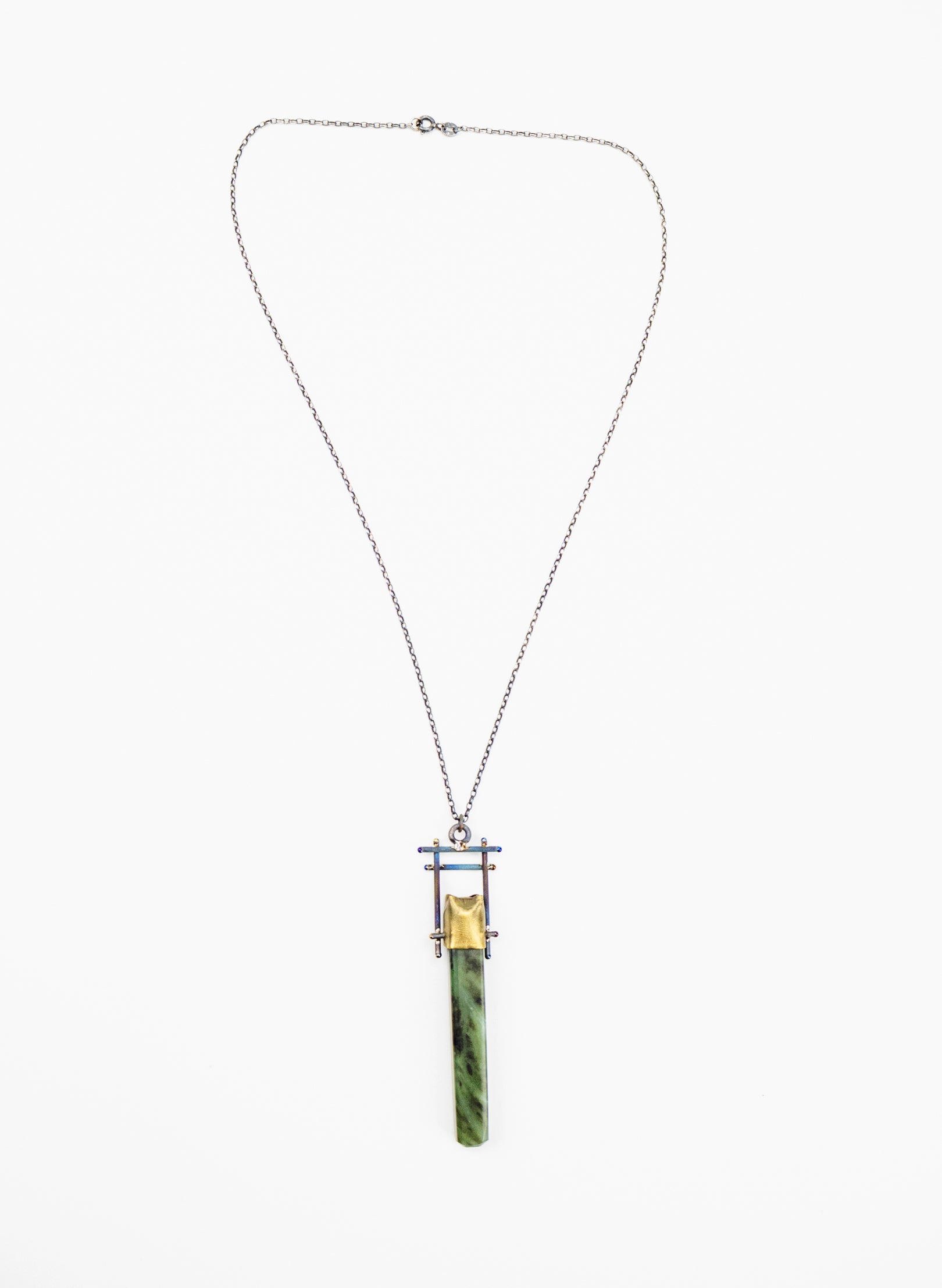 Citrine, Brass, Pounamu Necklace