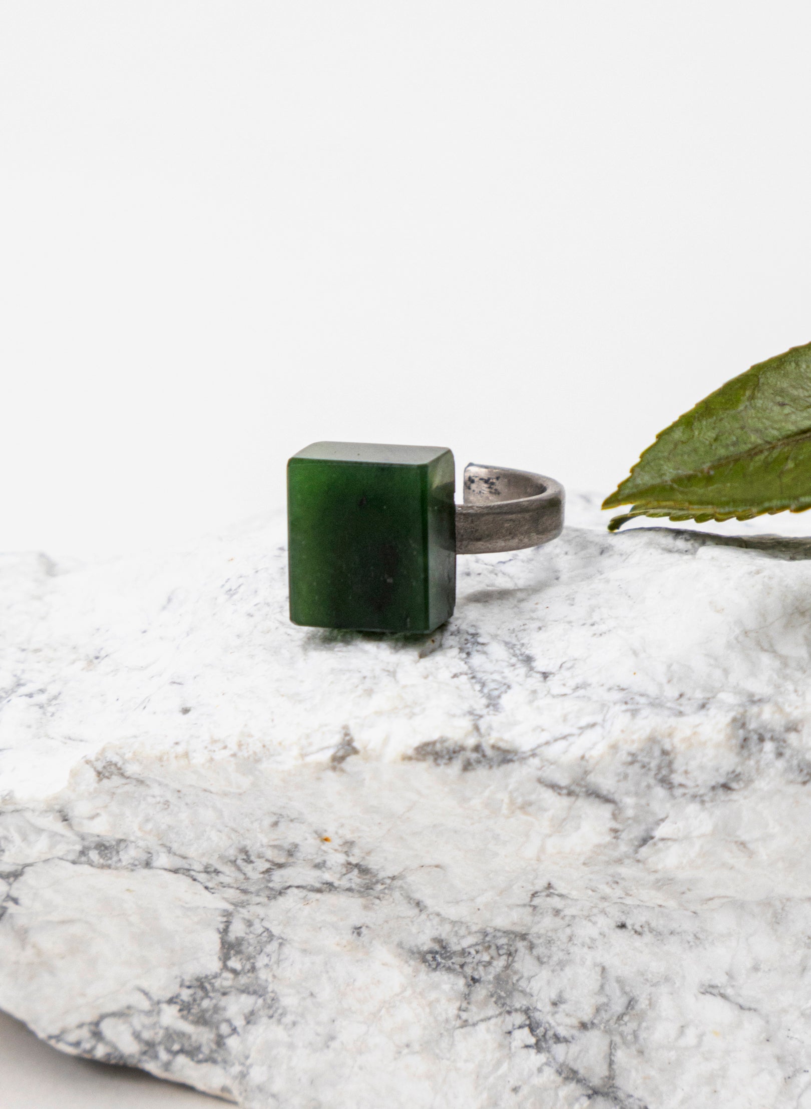 Square Pounamu Titanium Ring