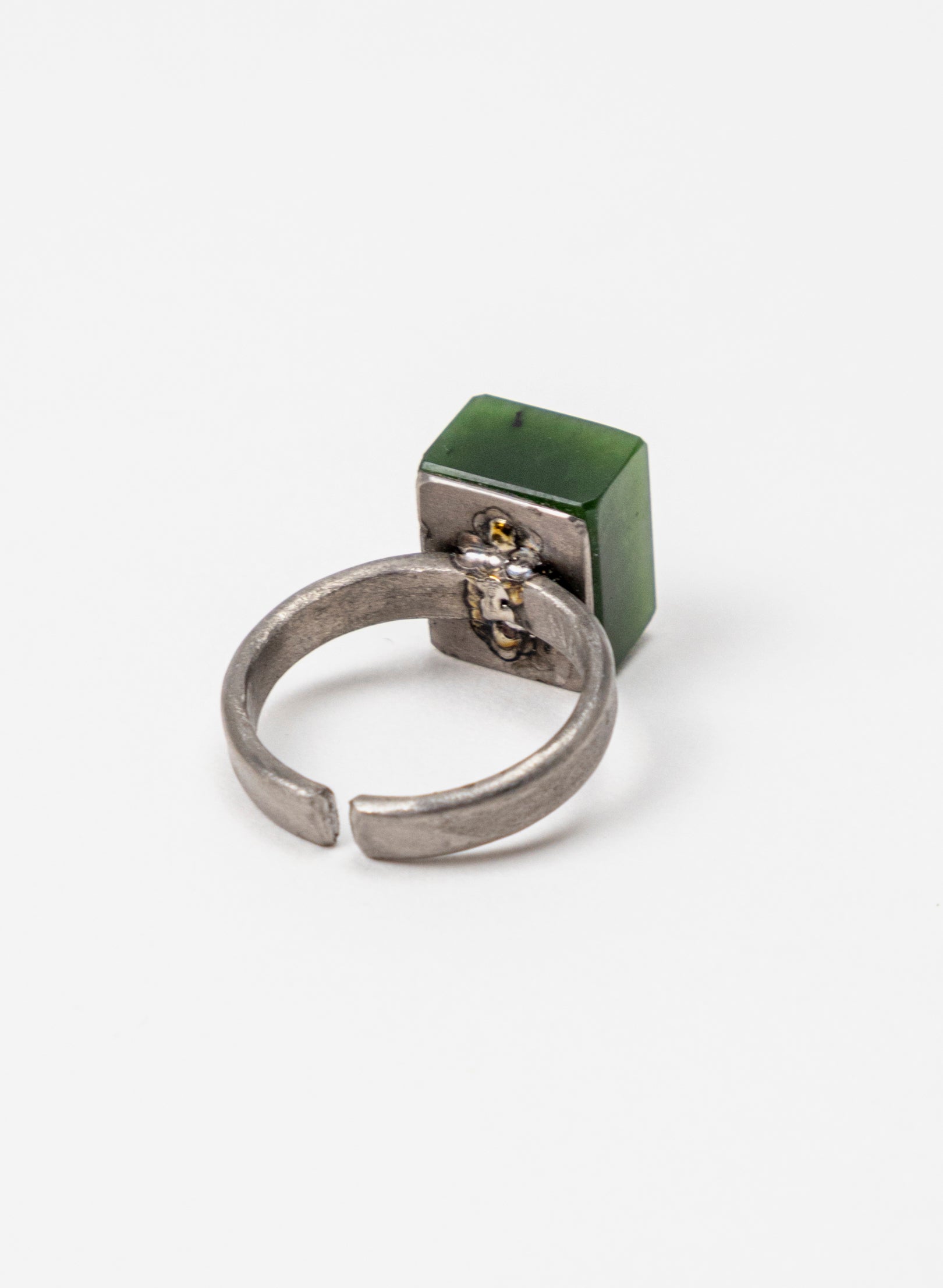 Square Pounamu Titanium Ring