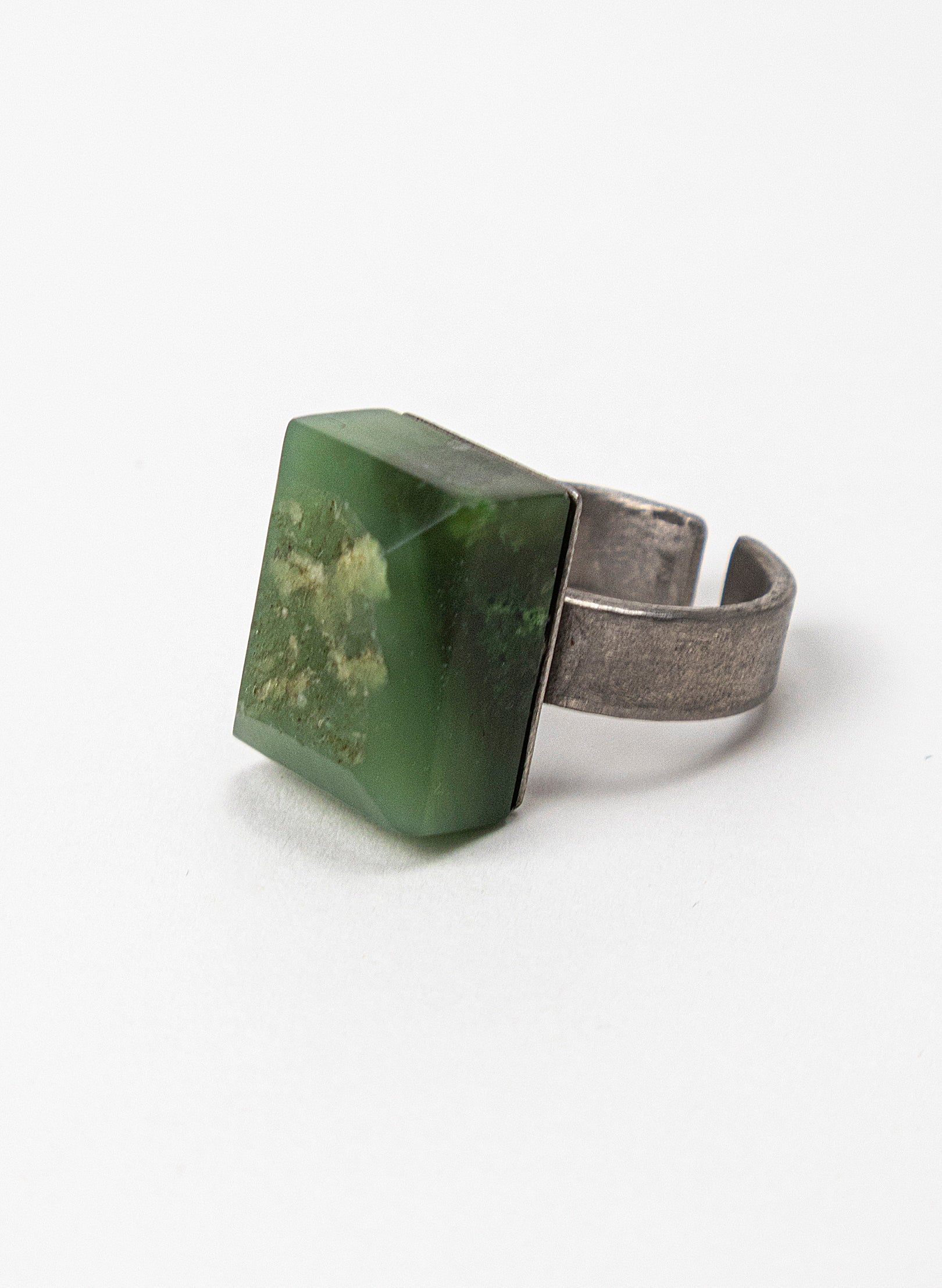 Square Pounamu Titanium Ring