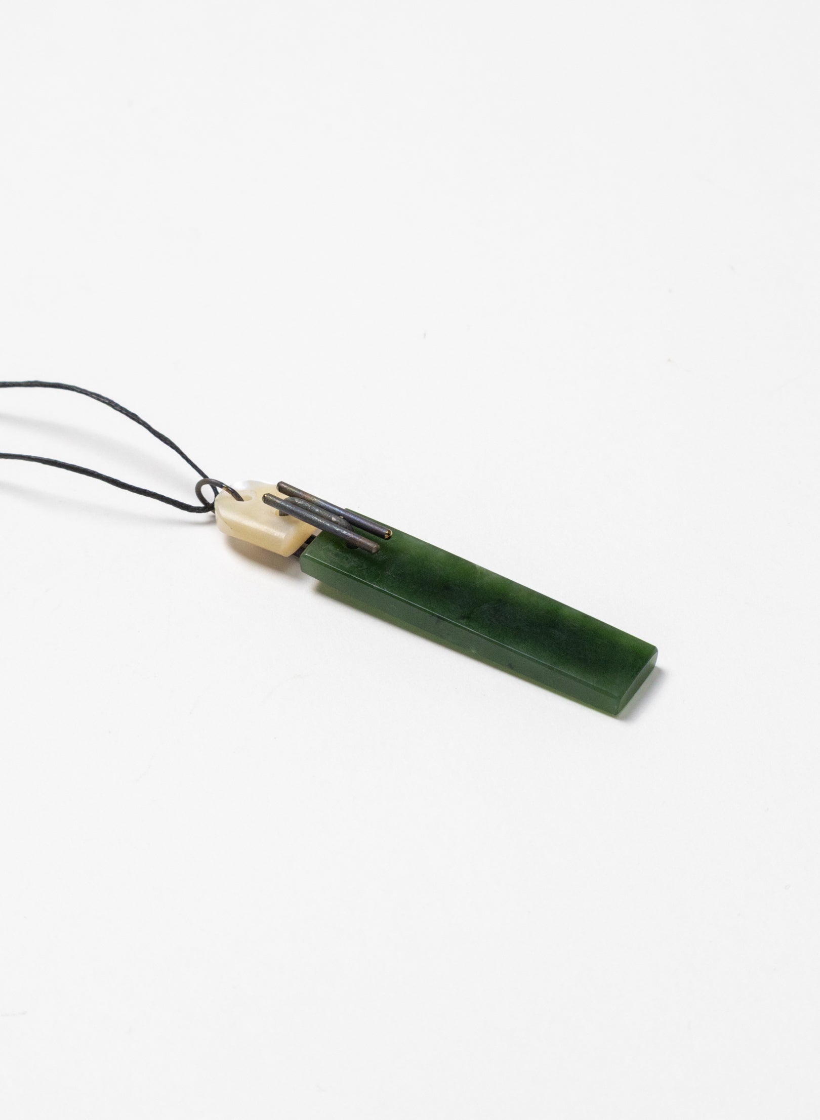 NZ Pounamu, Titanium and Mother Of Pearl Necklace