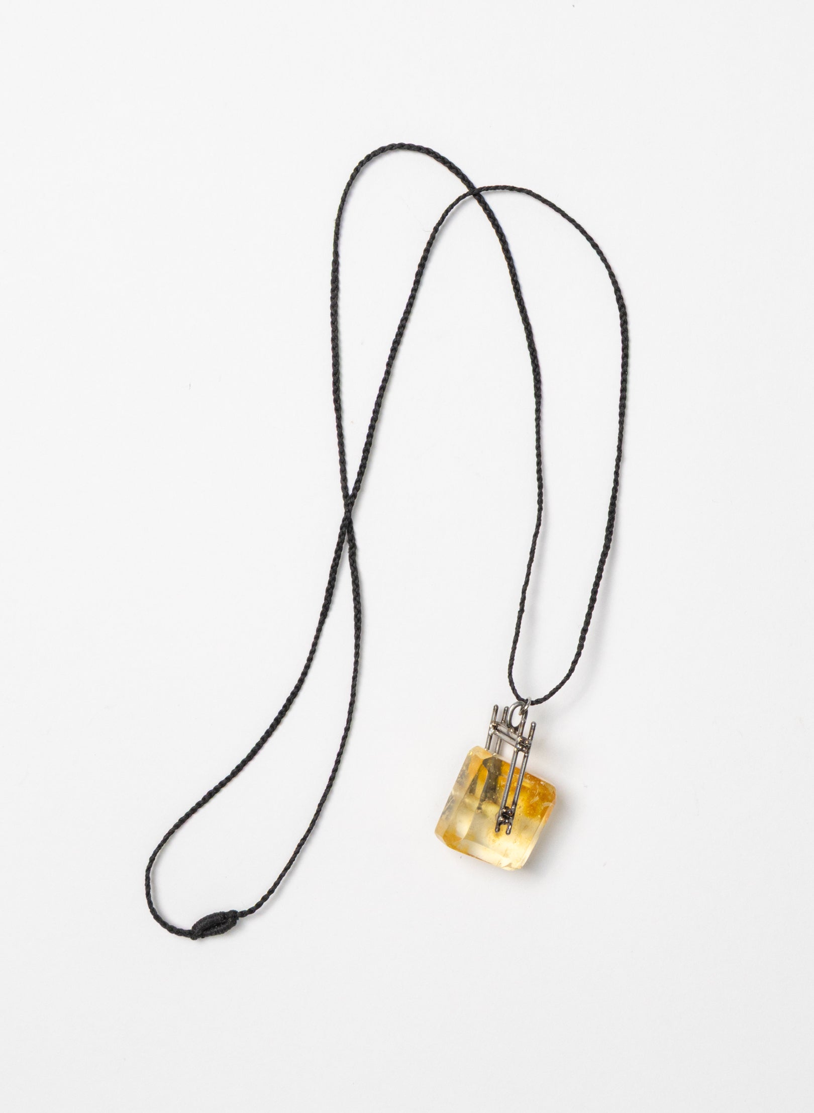 NZ Kauri Gum and Stainless Steel Necklace