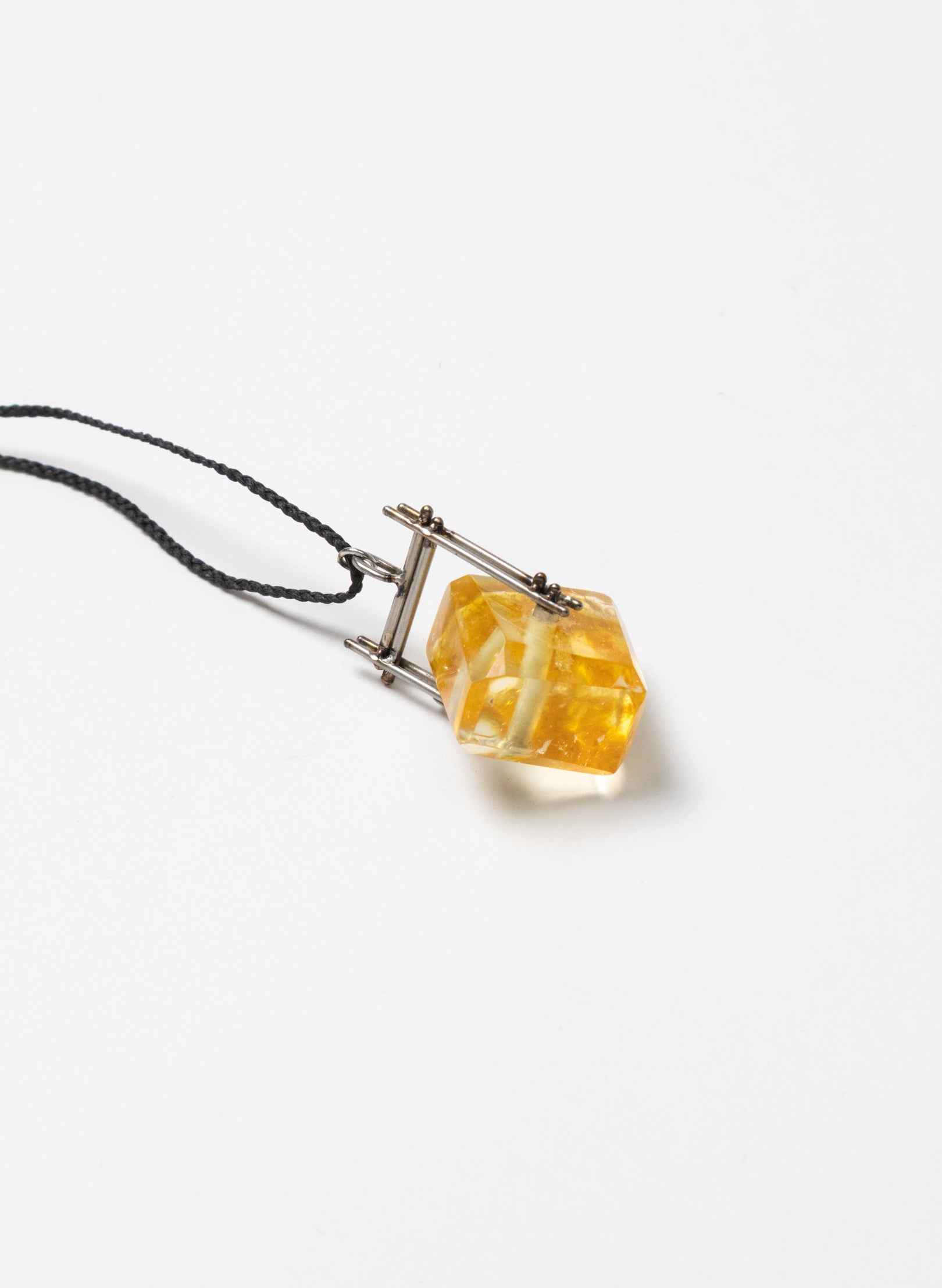 NZ Kauri Gum and Stainless Steel Necklace