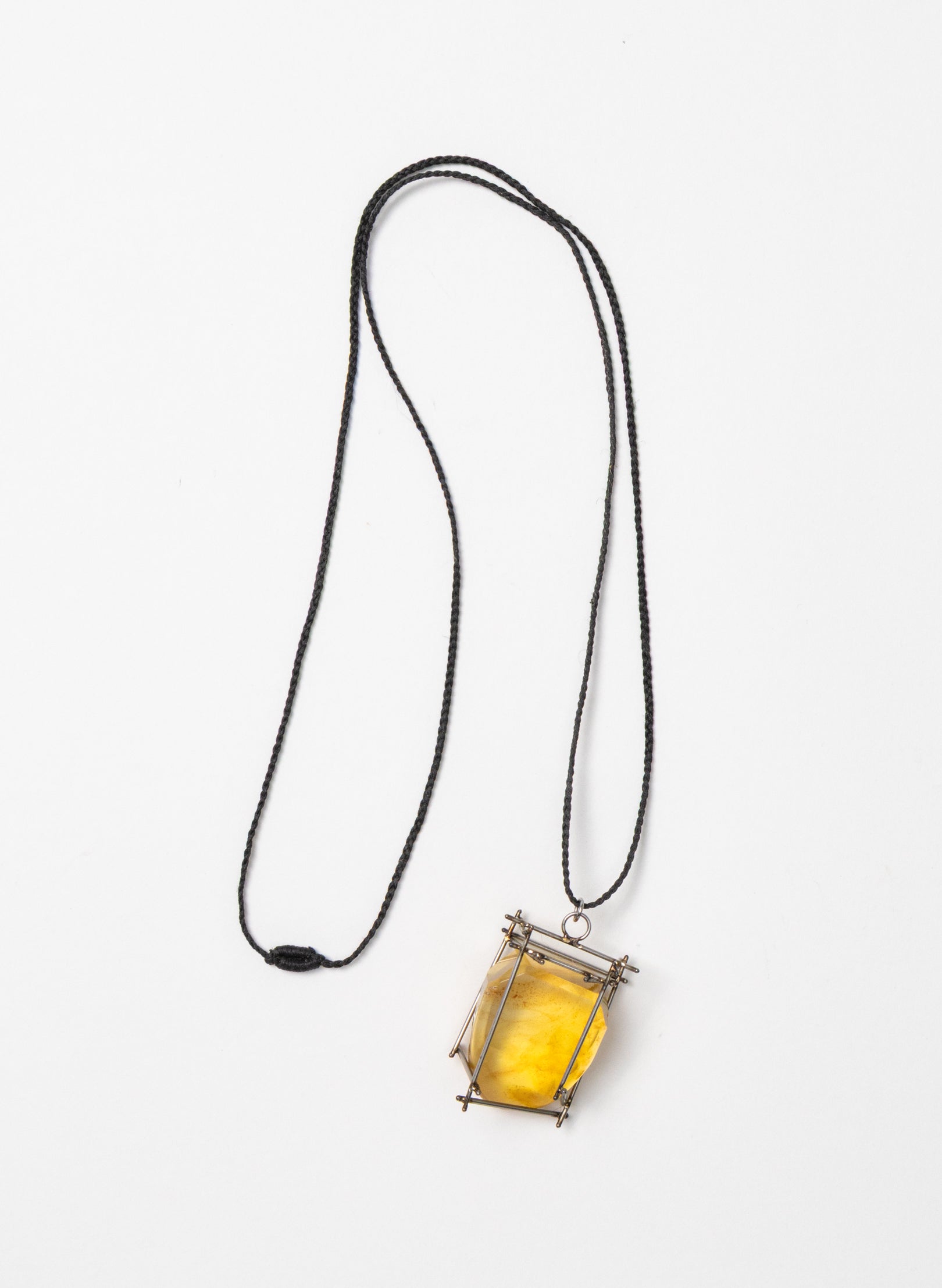NZ Kauri Gum and Stainless Steel Necklace