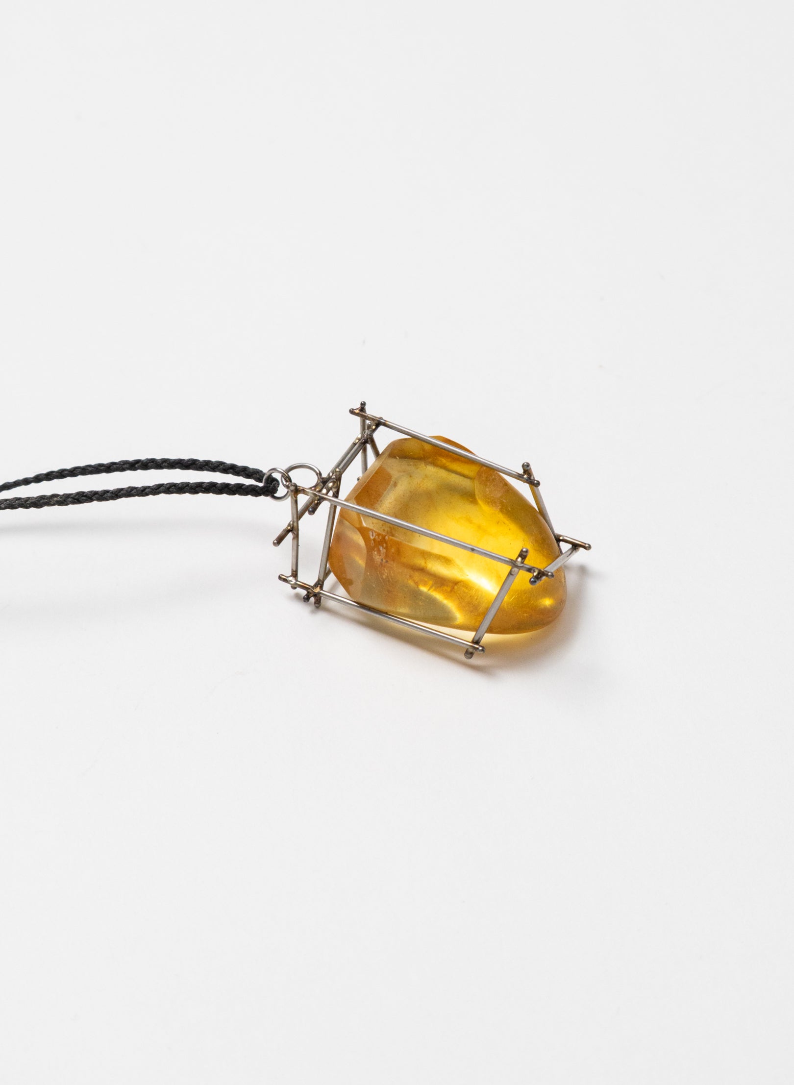NZ Kauri Gum and Stainless Steel Necklace