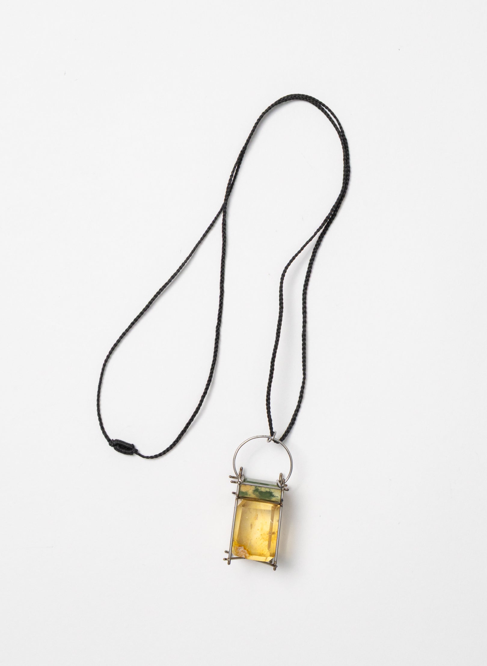 NZ Kauri, Pounamu and Stainless Steel Necklace