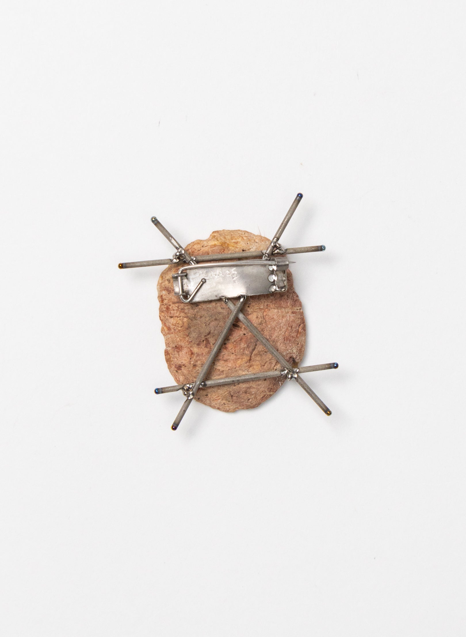 Stone and Titanium Brooch