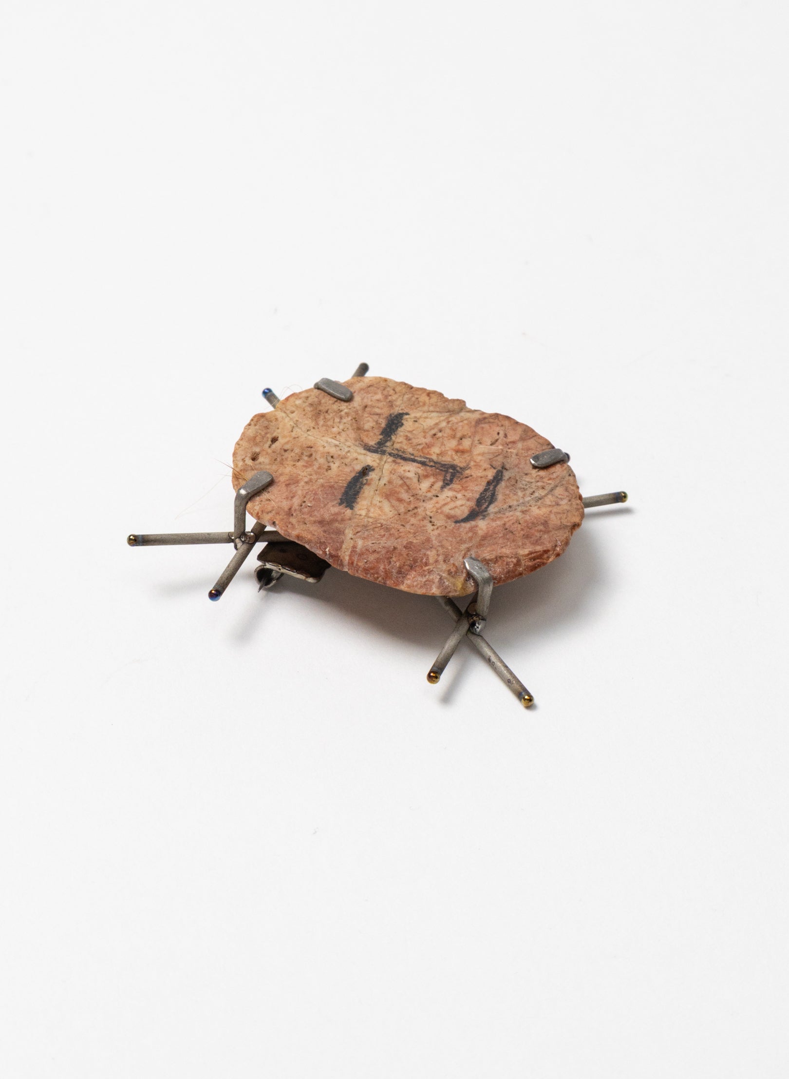 Stone and Titanium Brooch