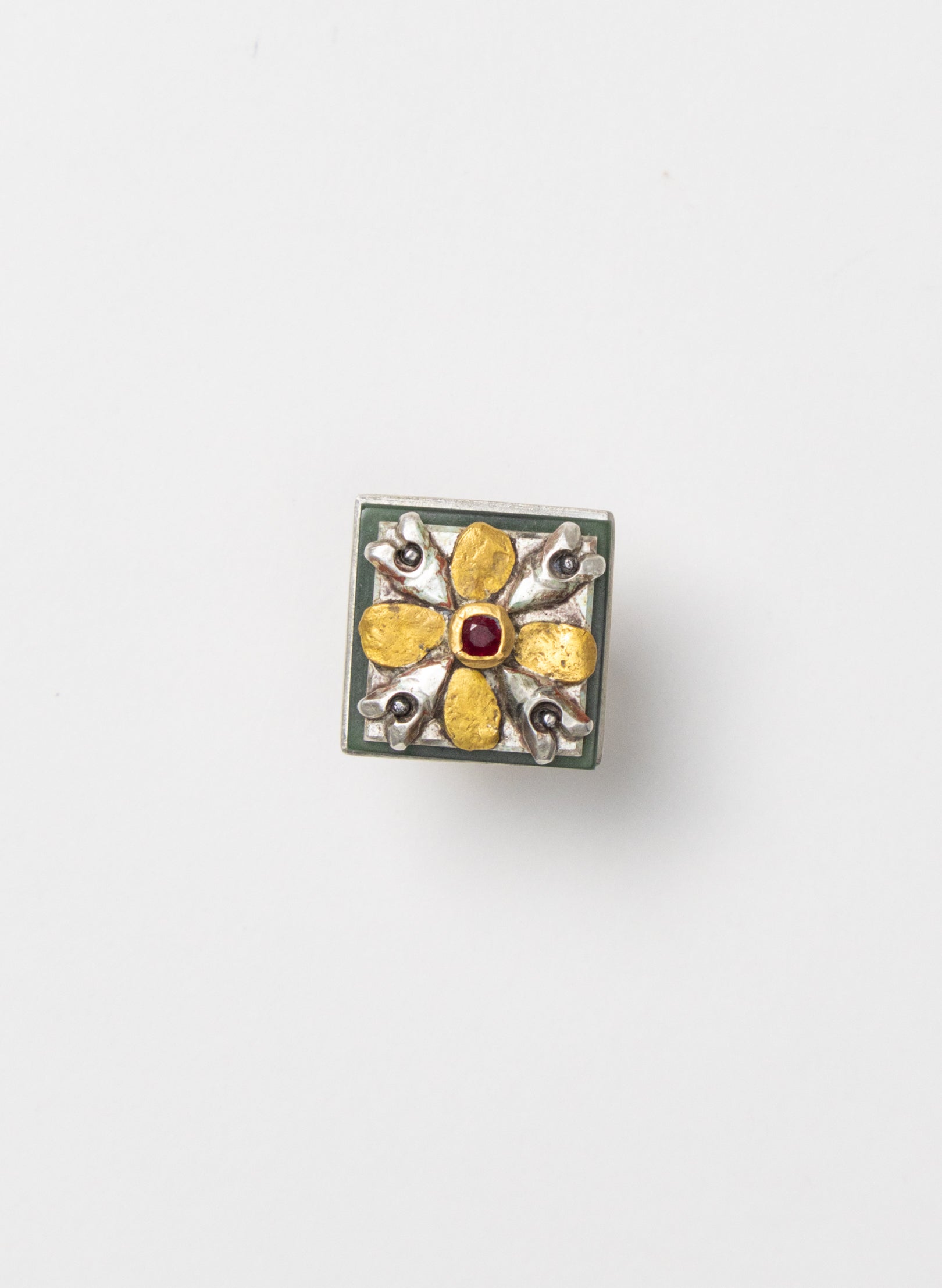 Ruby, Gold and Pounamu Ring
