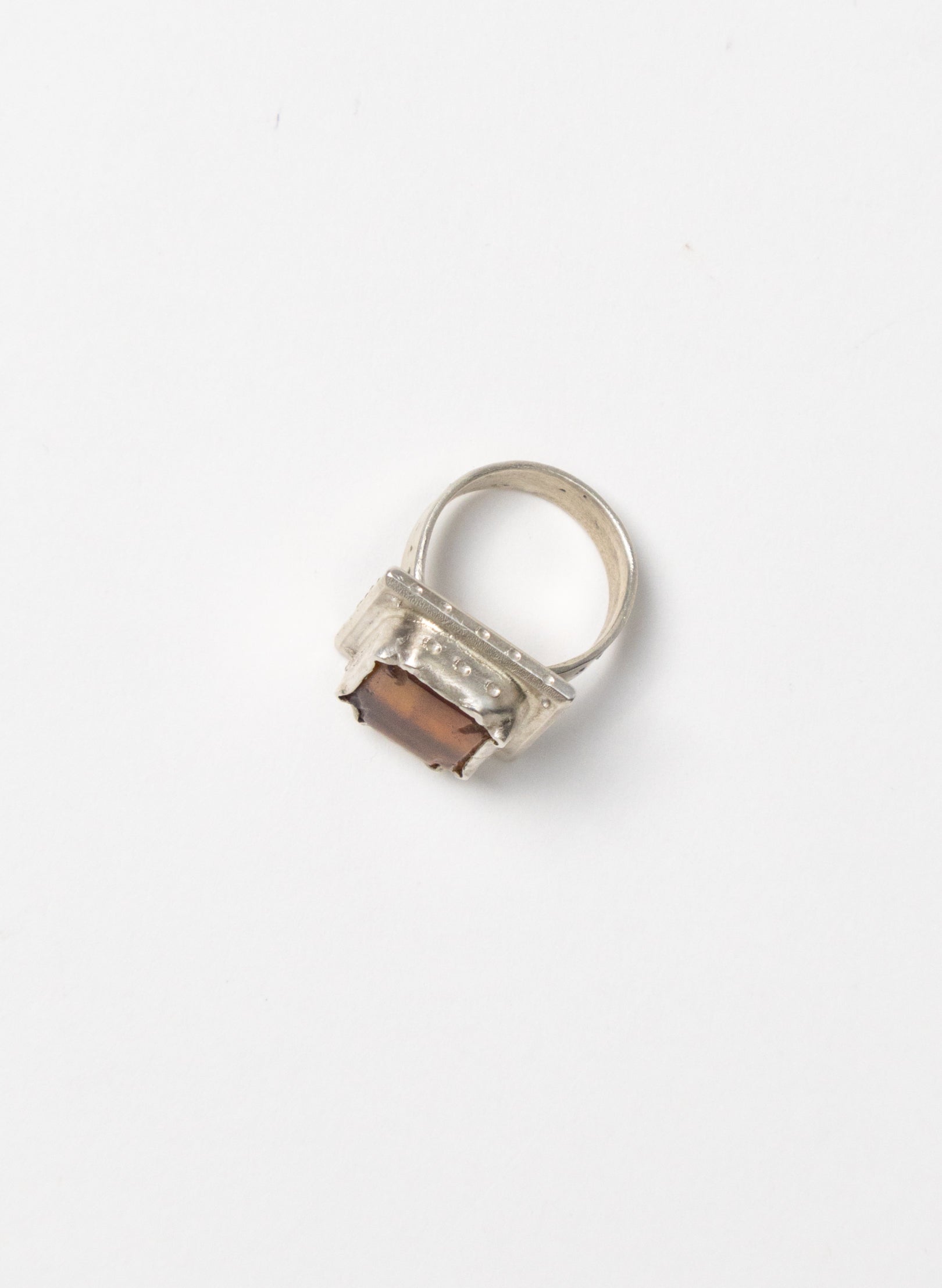 NZ Amber and Silver Ring