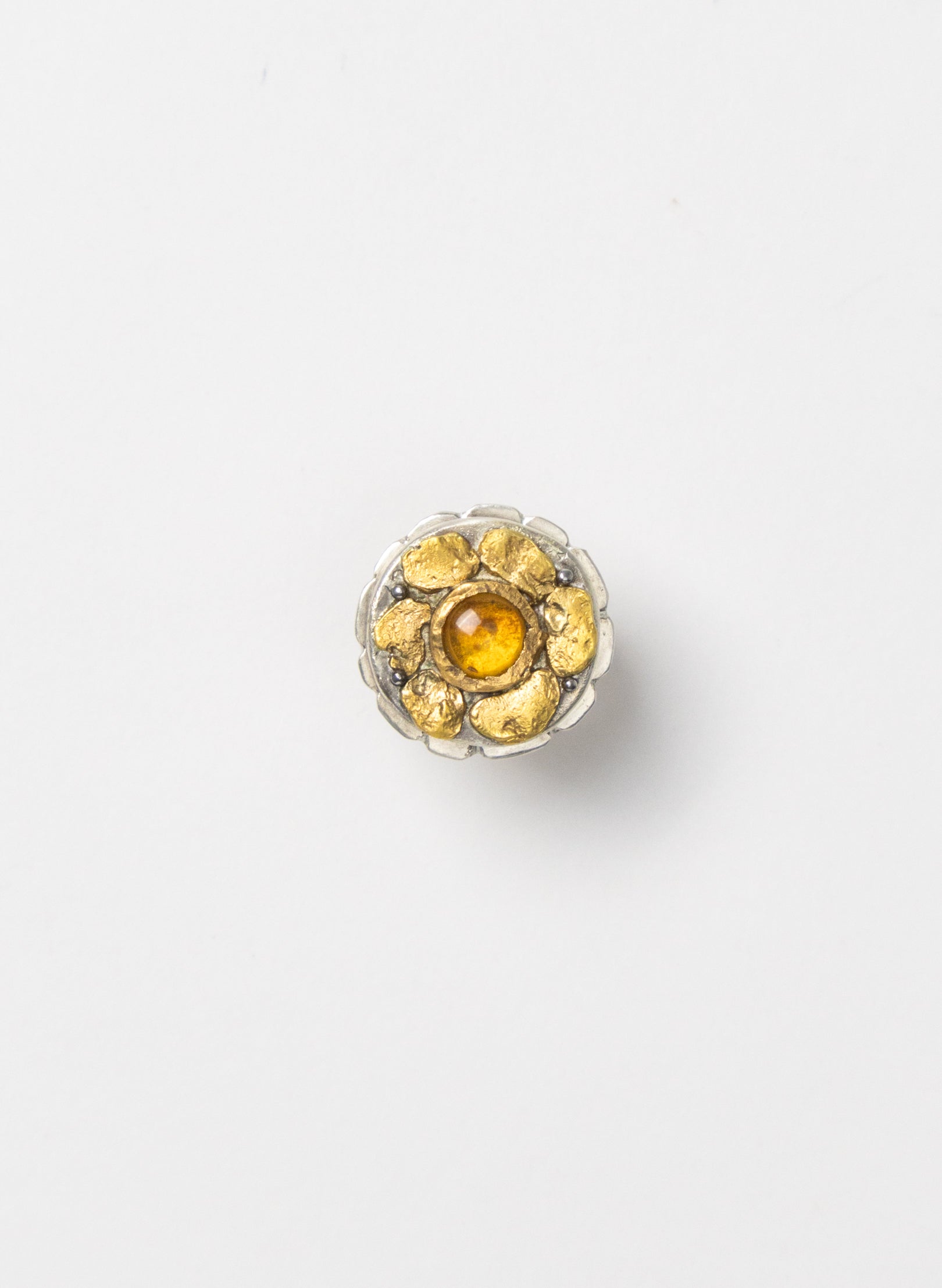 NZ Amber, Gold and Silver Ring