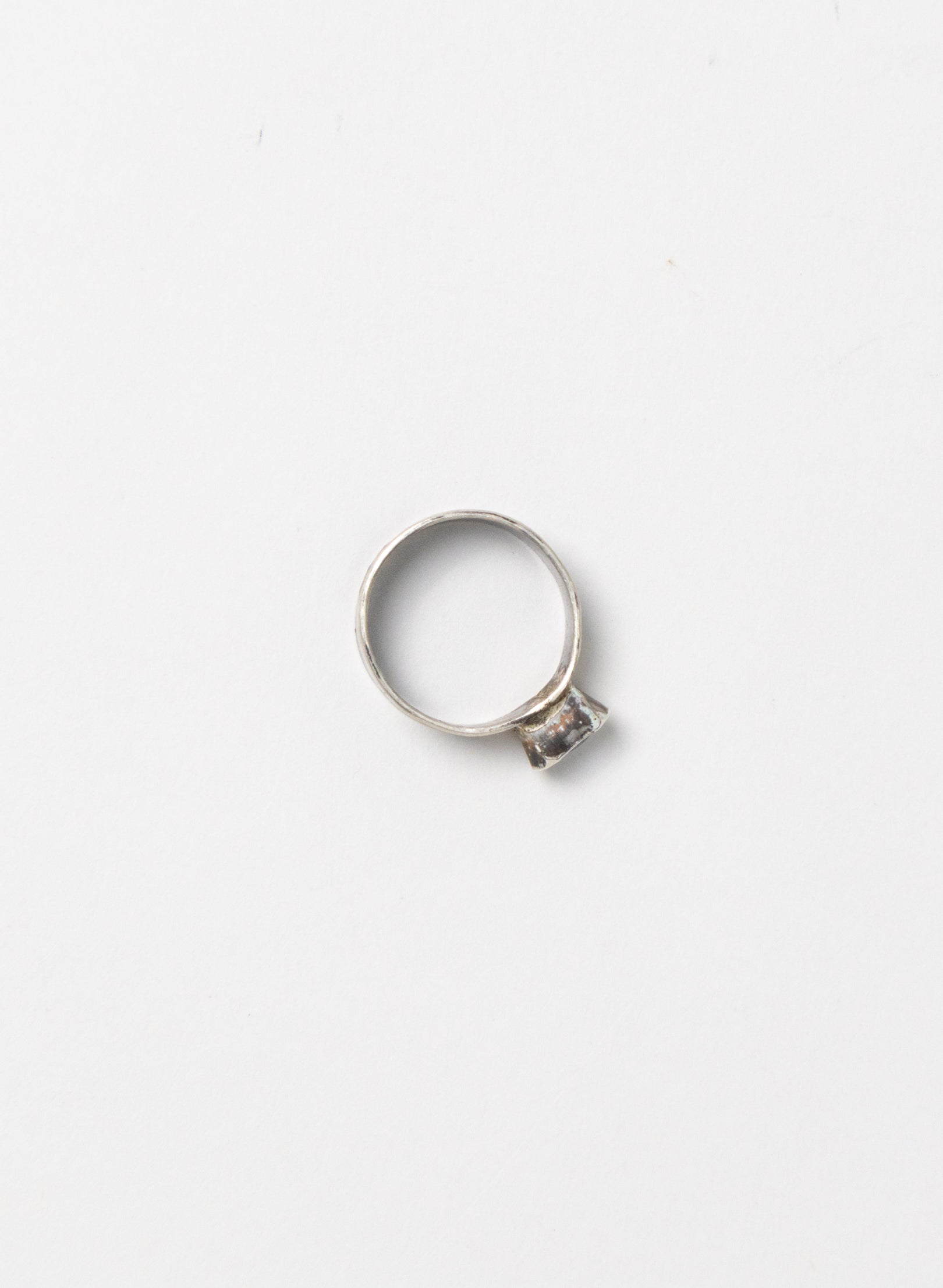Blue Sapphire and Titanium Ring