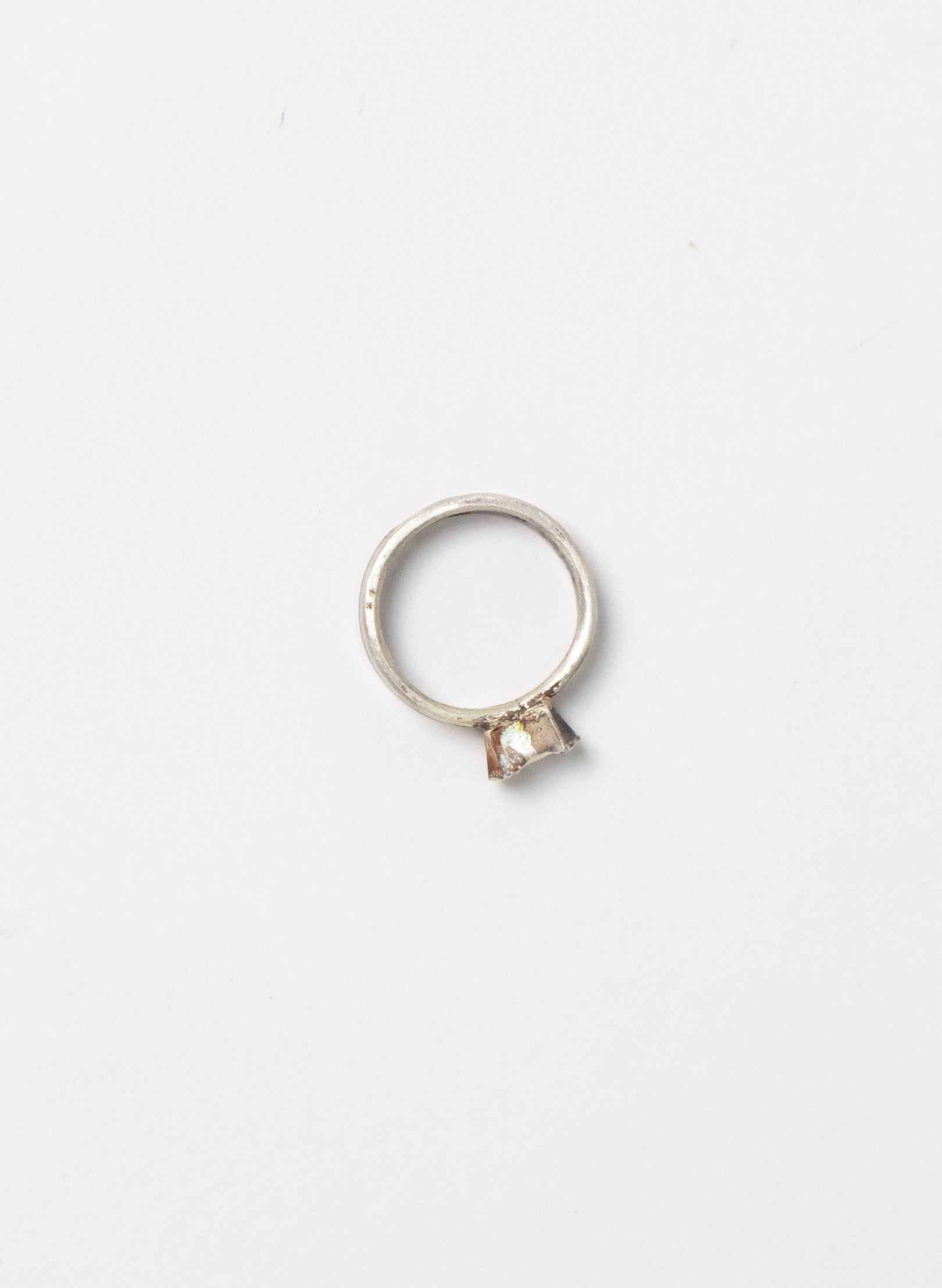 Green Peridot and Titanium Ring