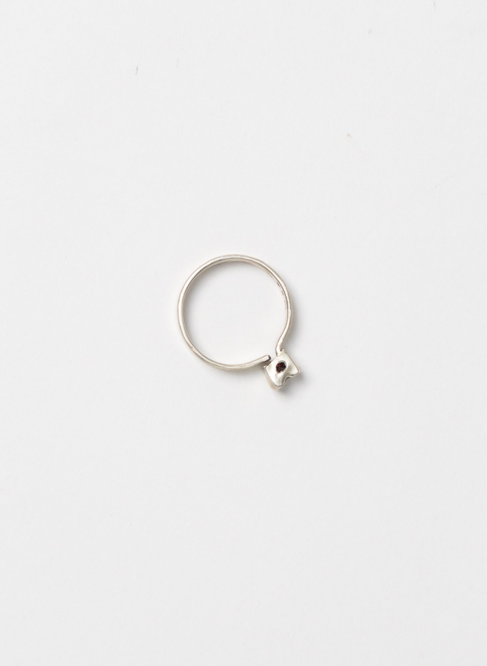 Garnet and Silver Ring