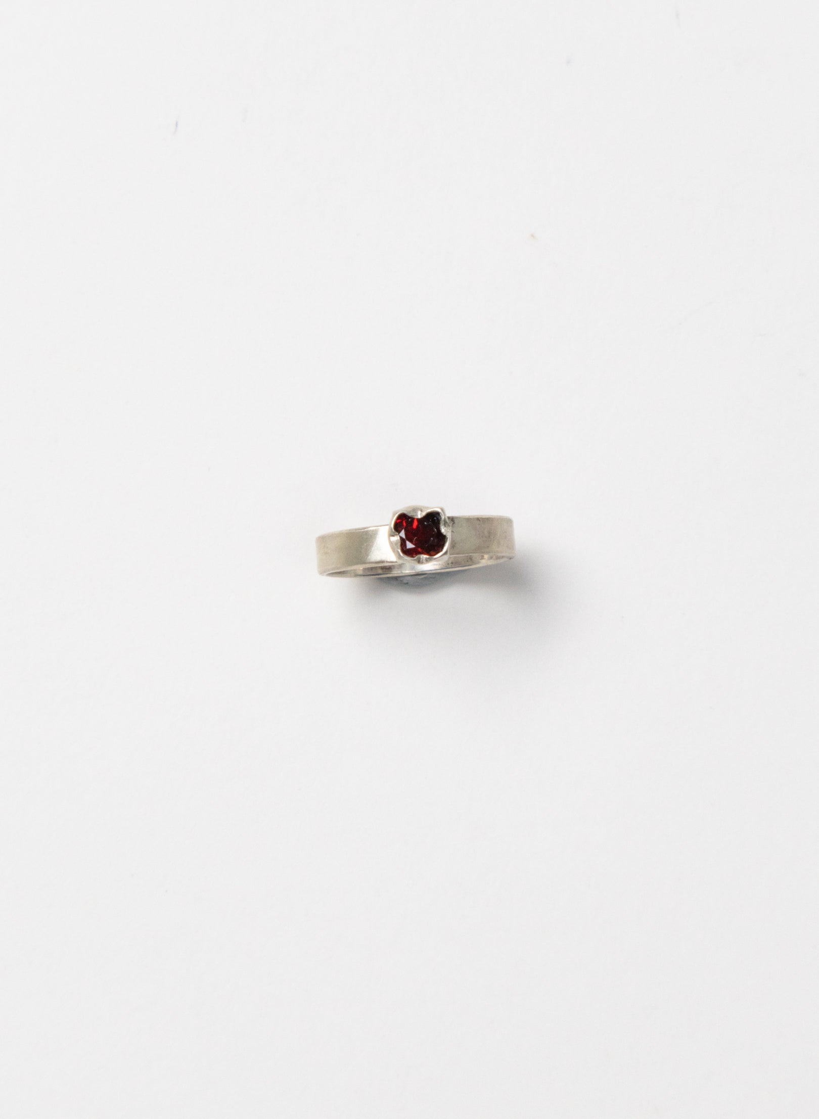 Garnet and Silver Ring