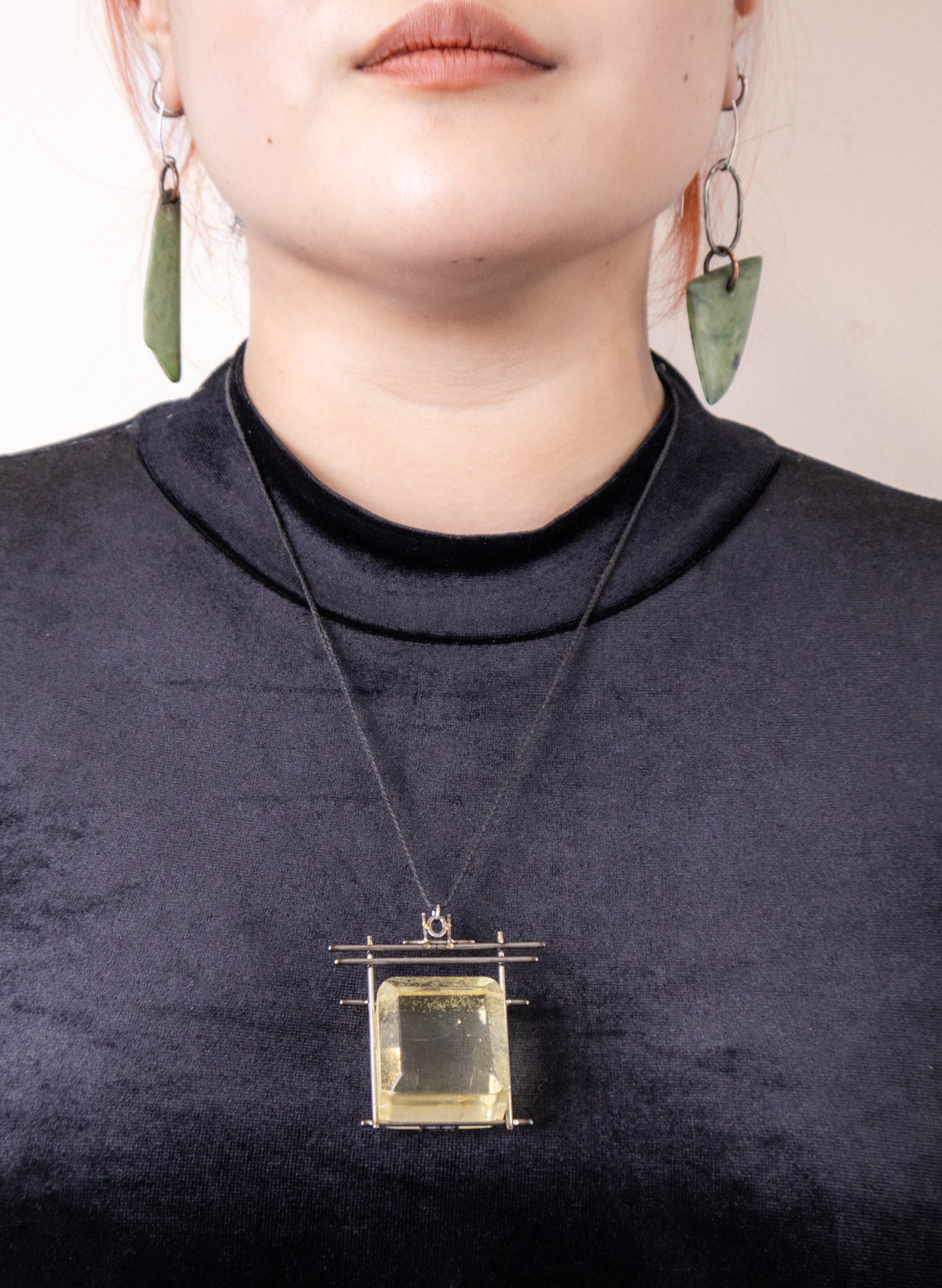 NZ Kauri Gum and Stainless Steel Necklace