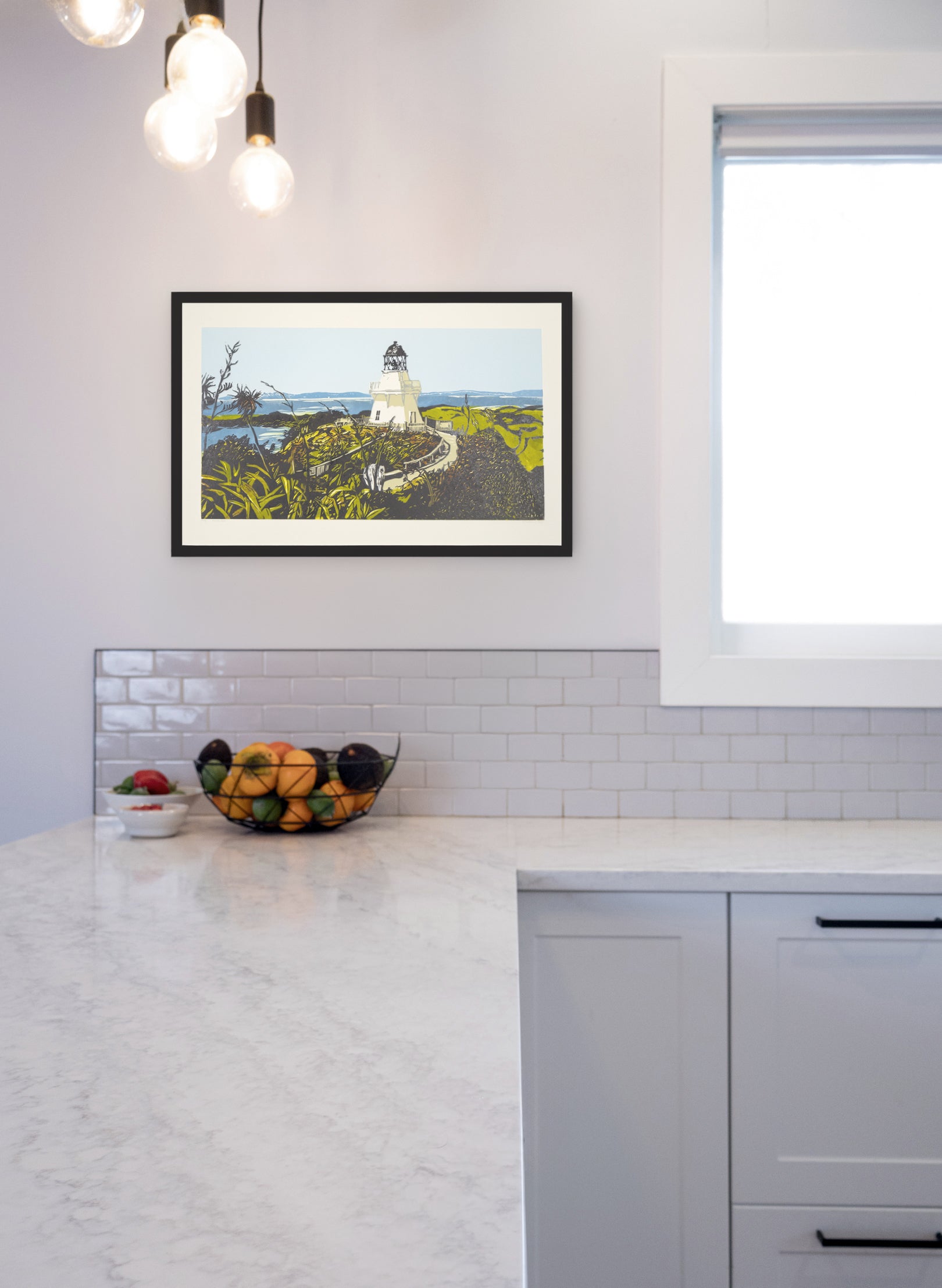 Manukau Heads - Woodblock Print