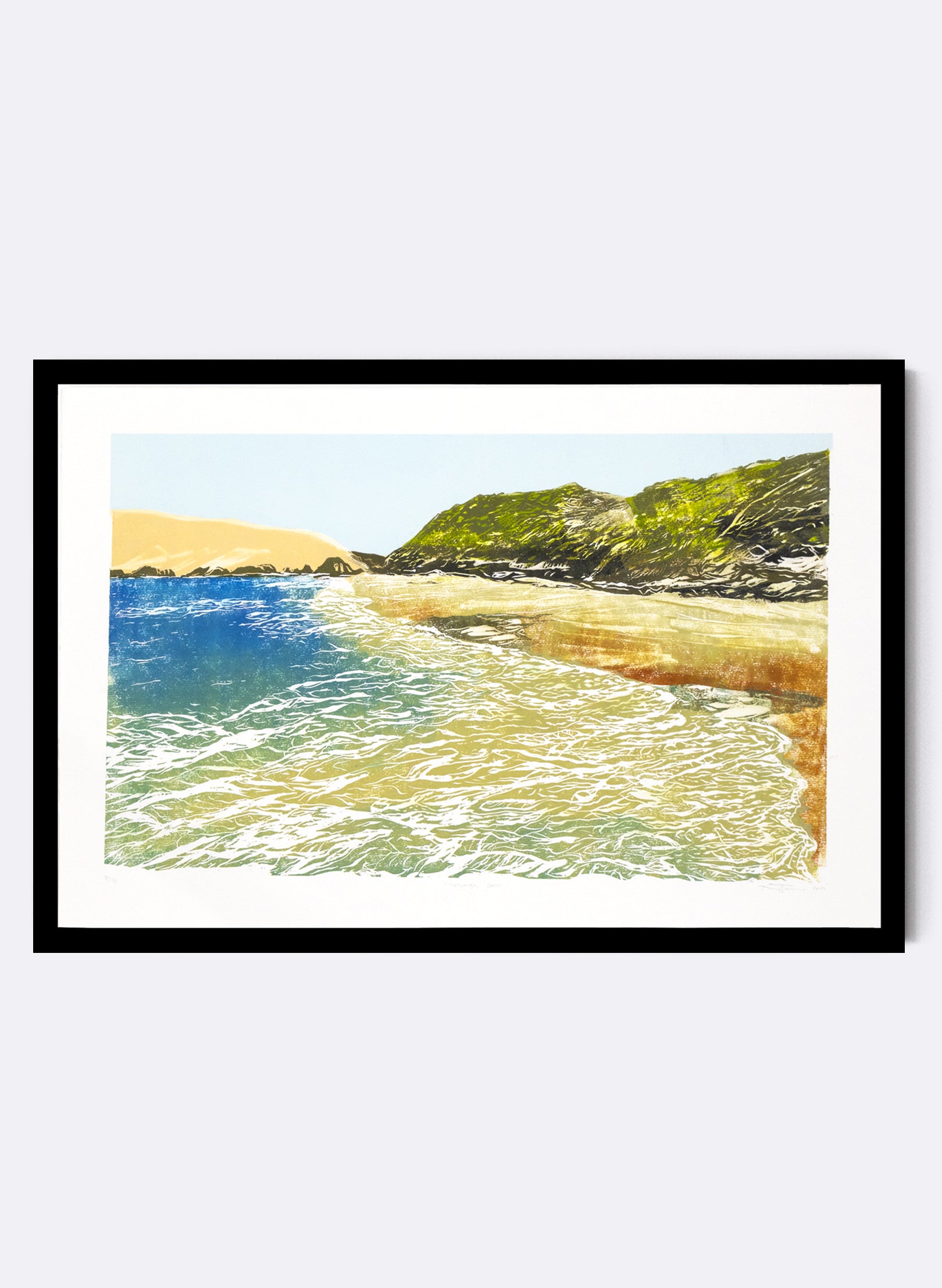 Hokianga from Caves - Woodblock Print