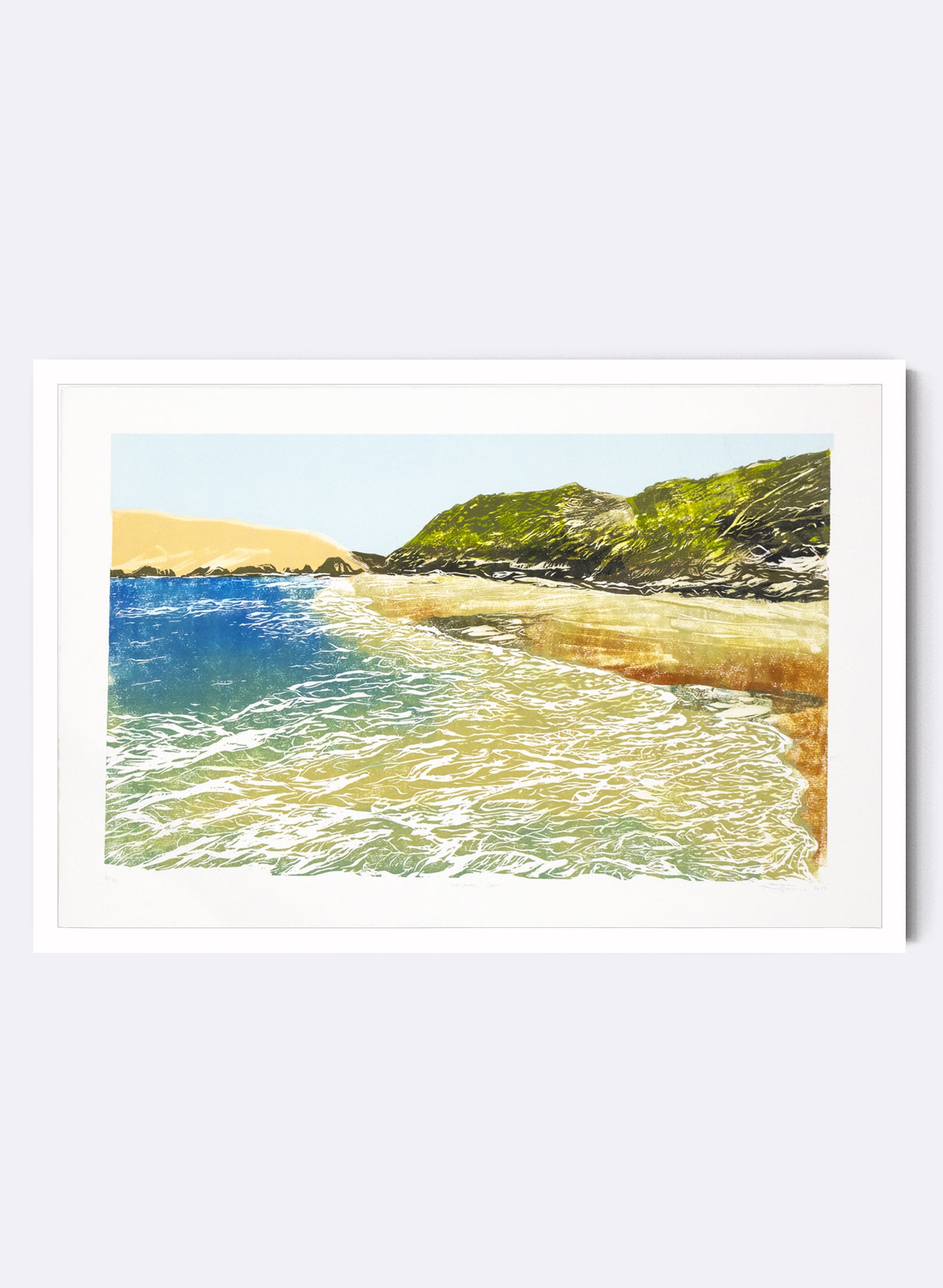 Hokianga from Caves - Woodblock Print