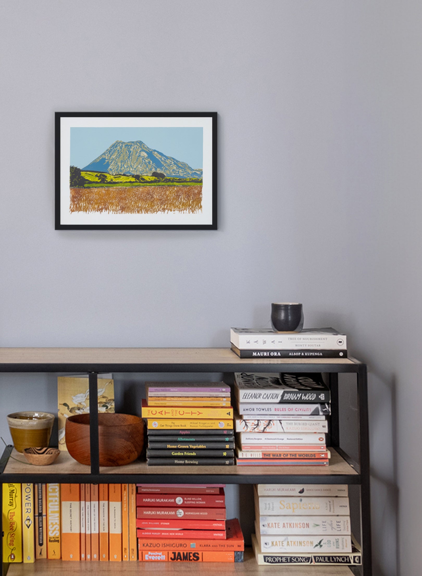 Mt Putauaki Edgecumbe - Woodblock Print