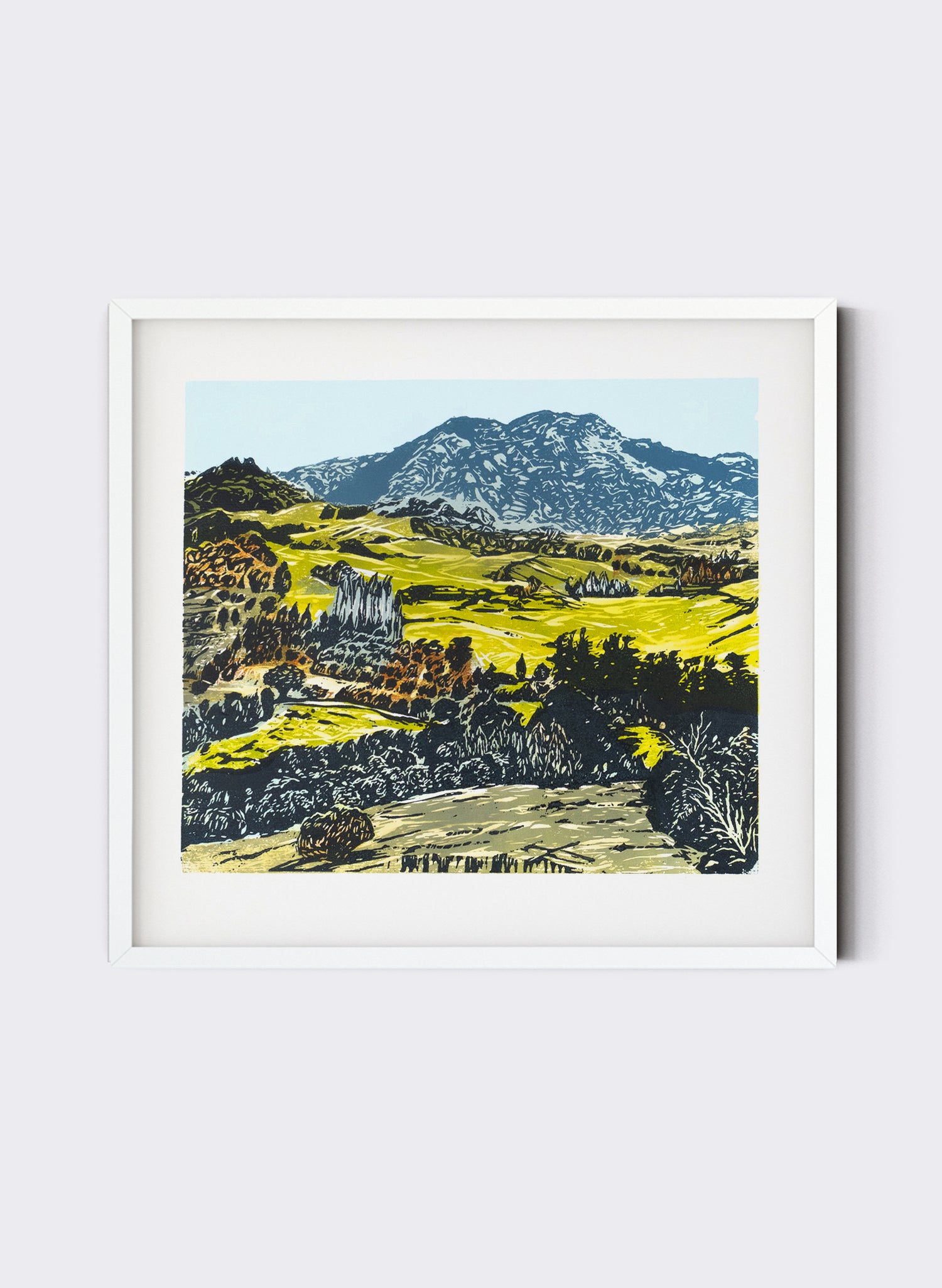 Mt Tamahunga Matakana - Woodblock Print