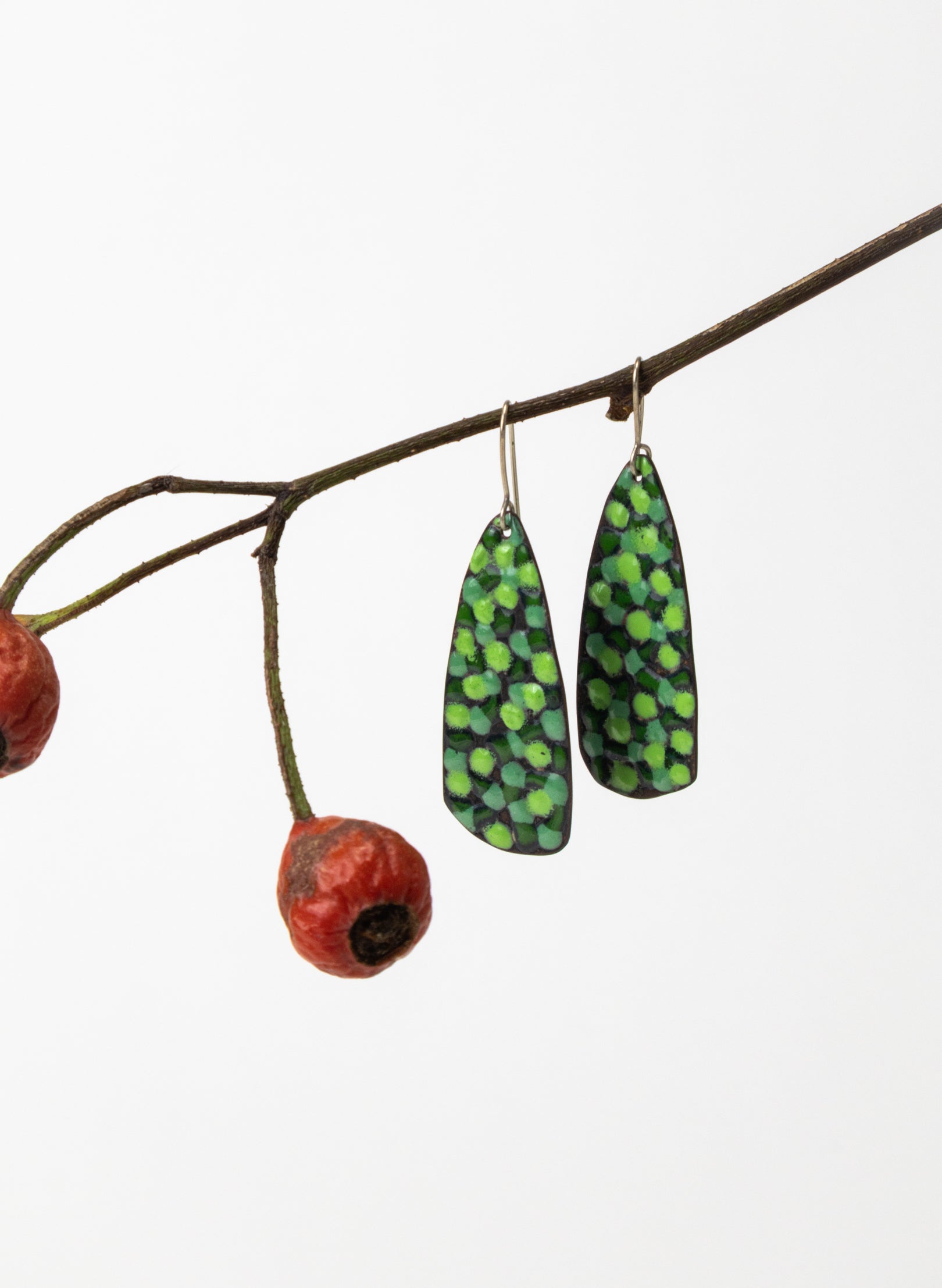 Small Dot Enamel Earrings
