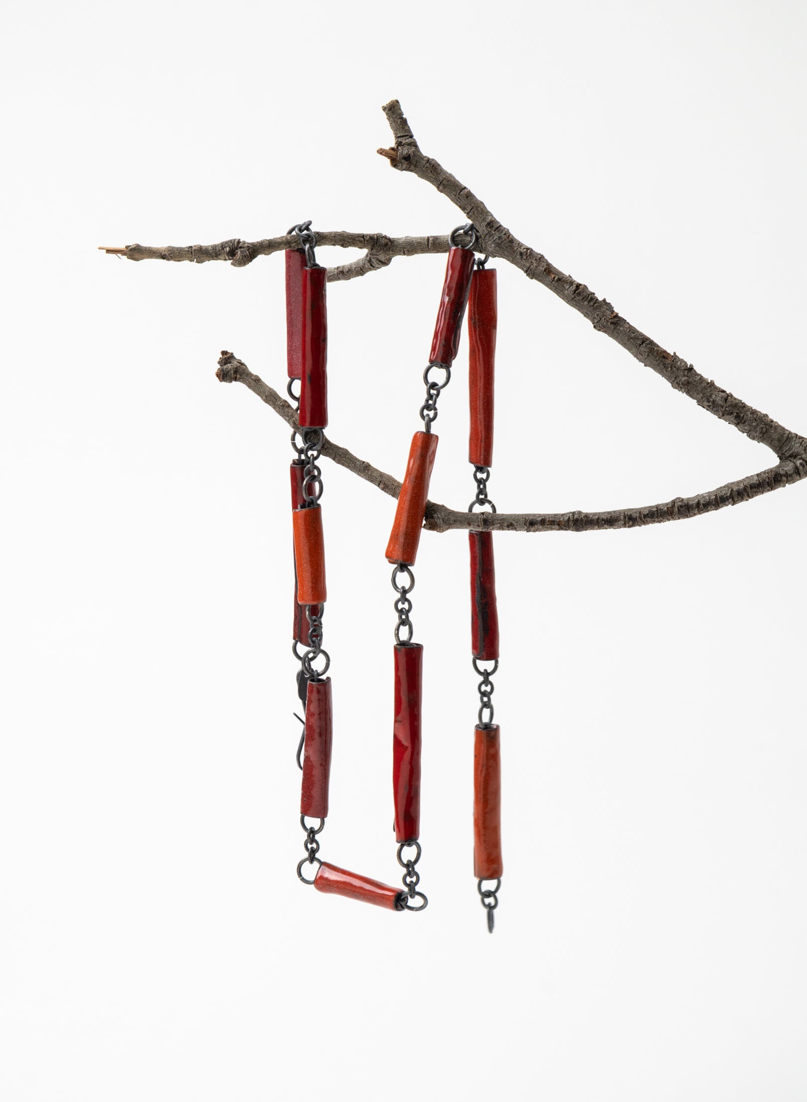 Tube Enamel Necklace