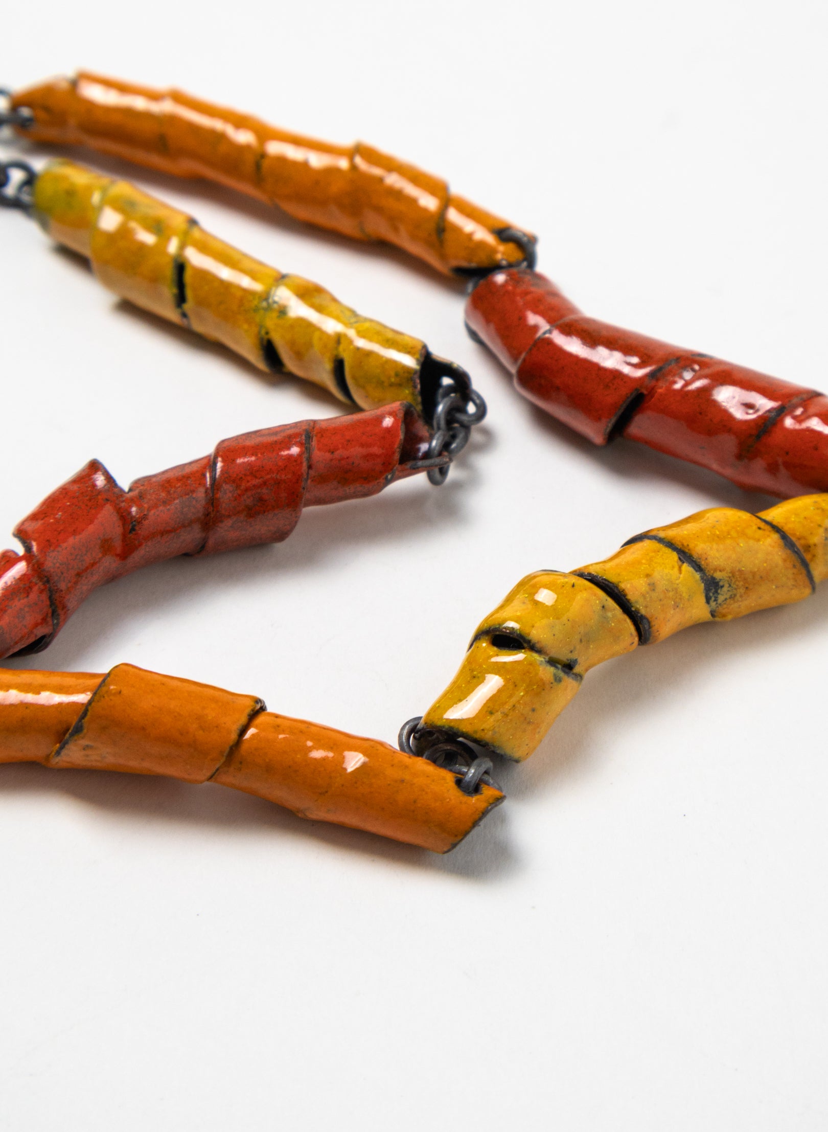 Tube Enamel Necklace
