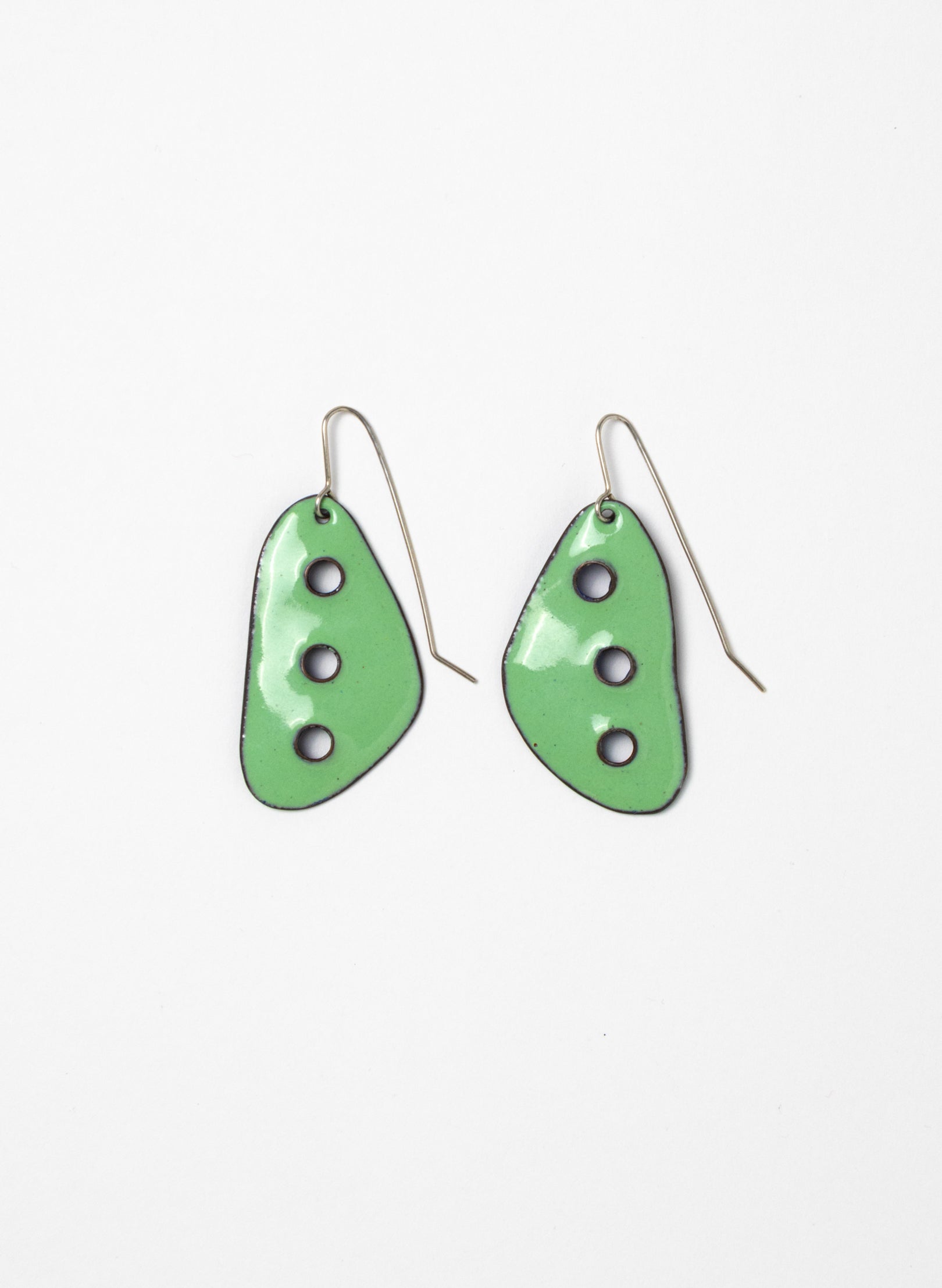 3 Hole Enamel Earrings