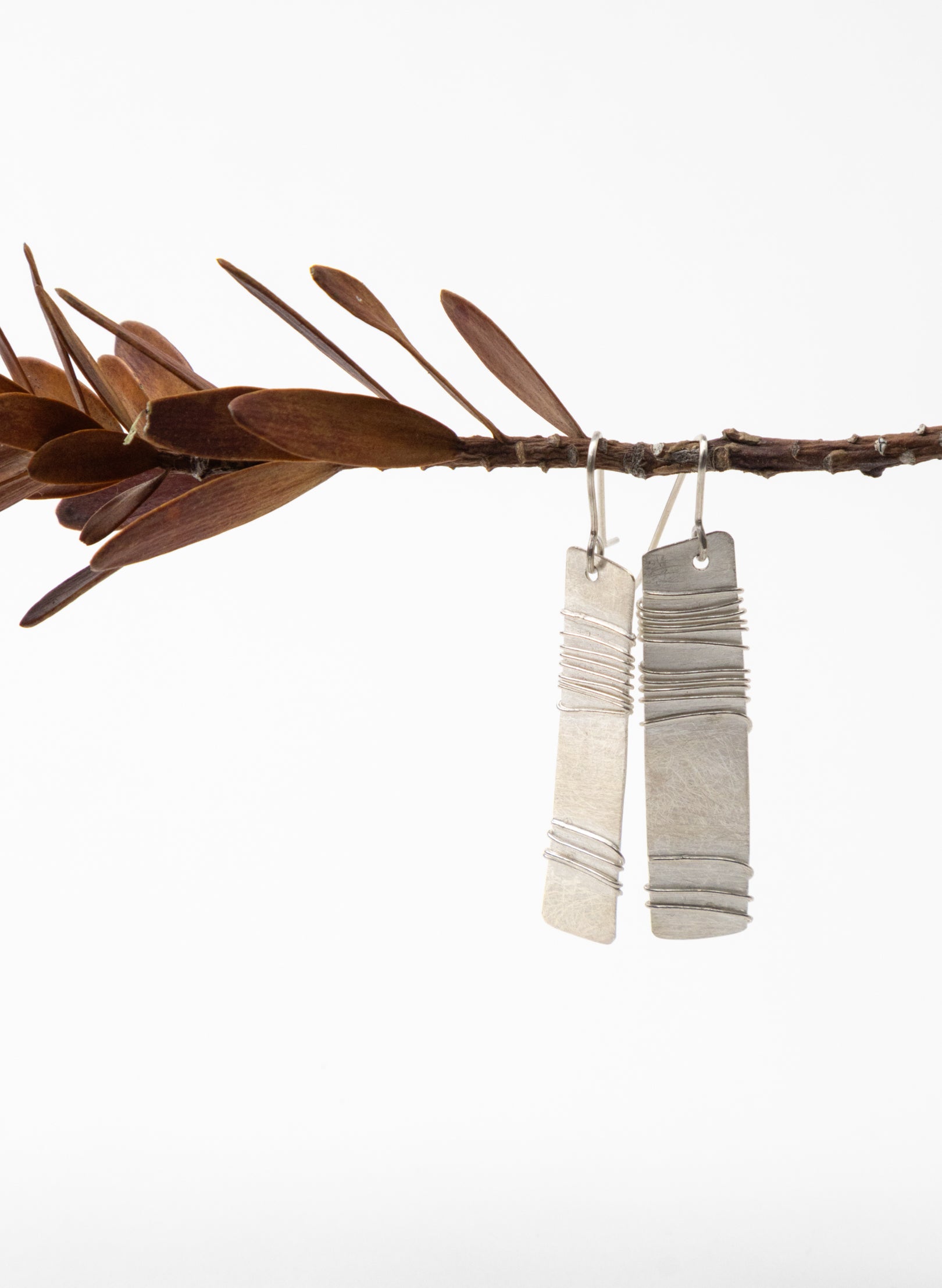 Wound Rectangle Earrings