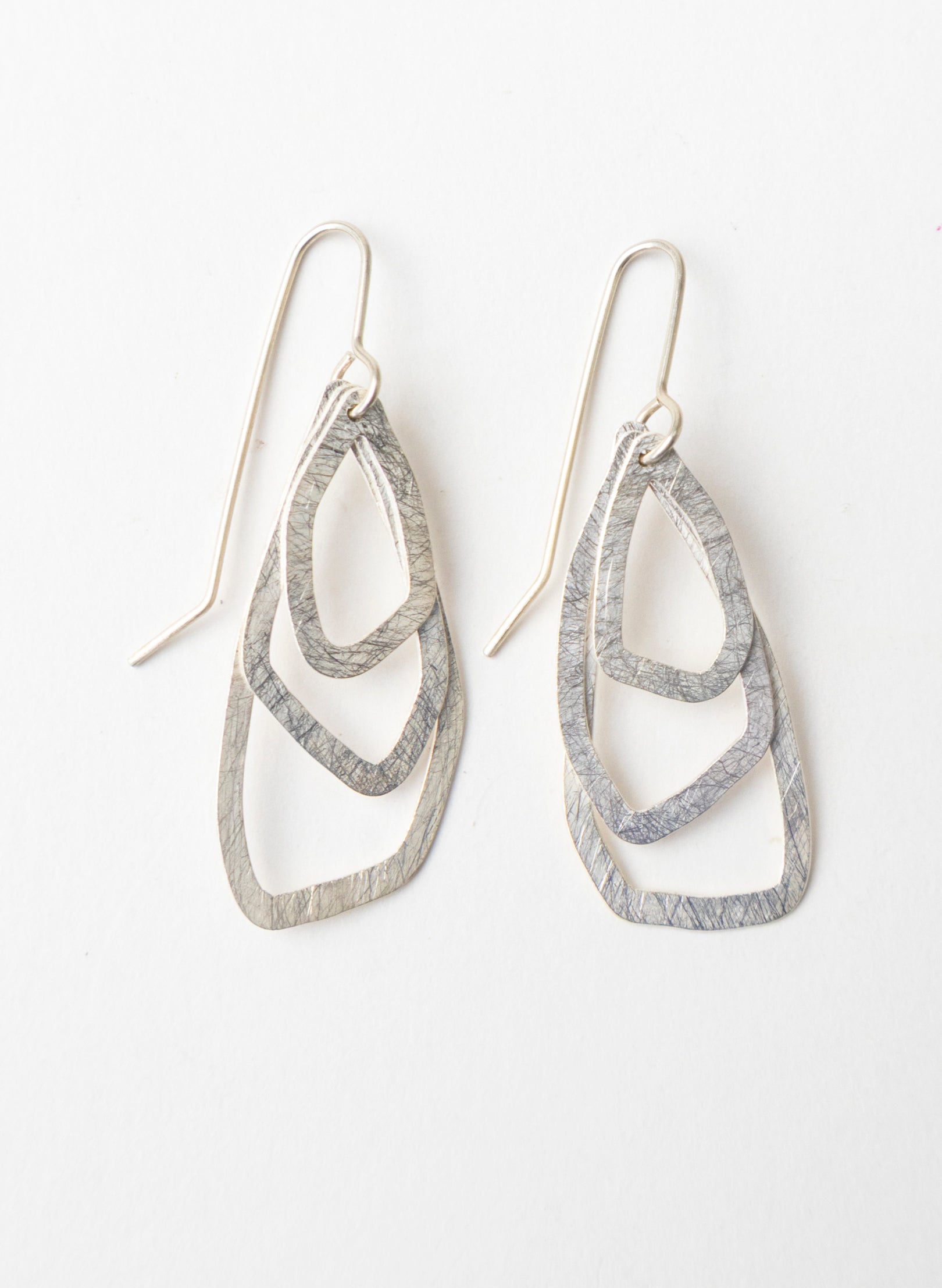 Asymmetric Swinging Pebble Earrings