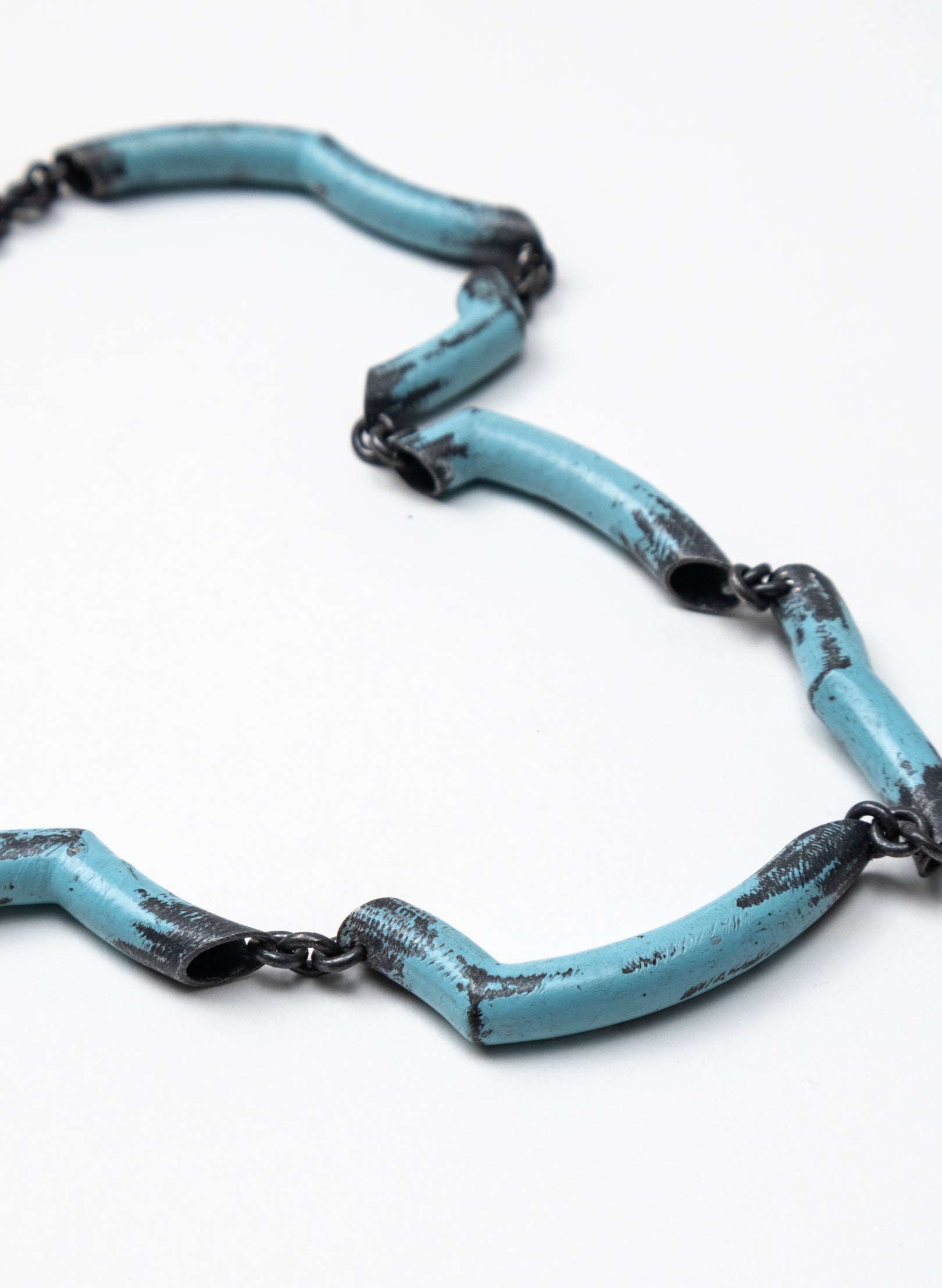 Blue Angle Tube Necklace