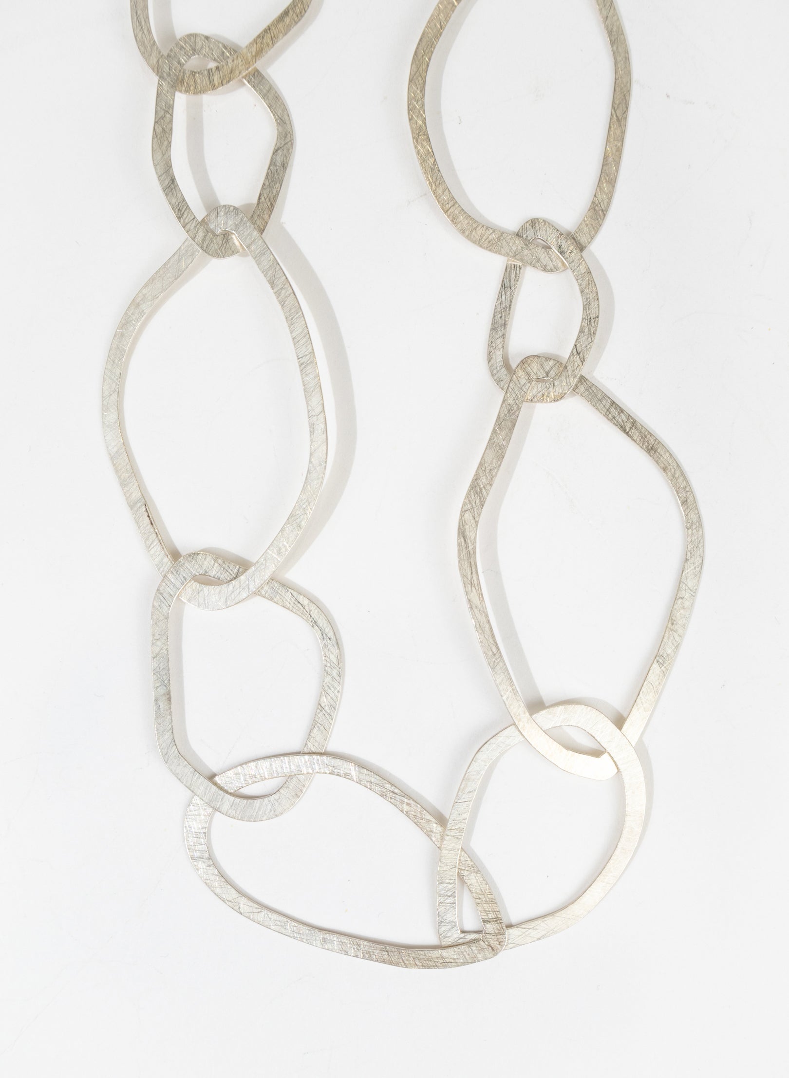 Large Silver Stone Necklace