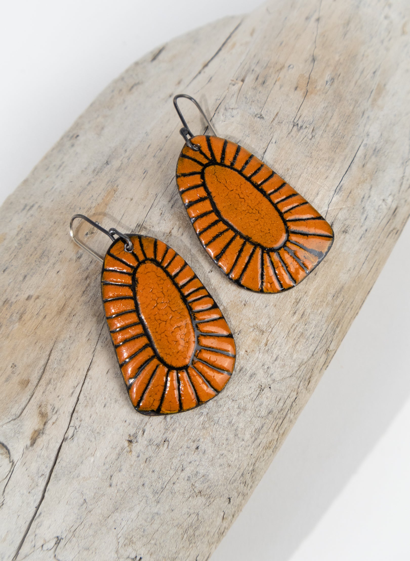 Textured Enamel Earrings