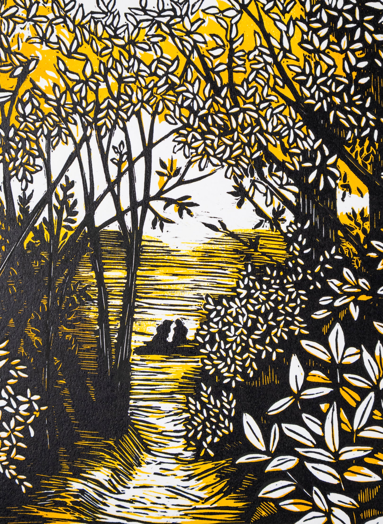 Golden Bay (Orange) - Wood Cut Print