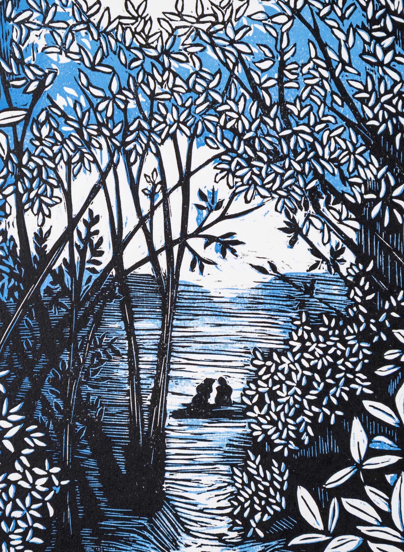 Golden Bay (Blue) - Wood Cut Print